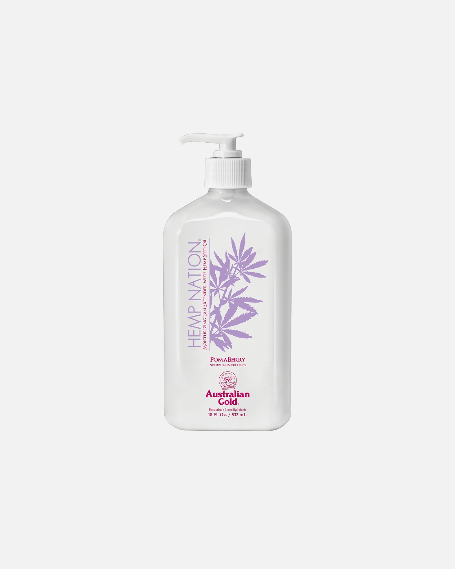 Après-soleil corps pour Unisexe Australian Gold Hemp Nation Pomaberry Tan Extender Dye Free 535 ml