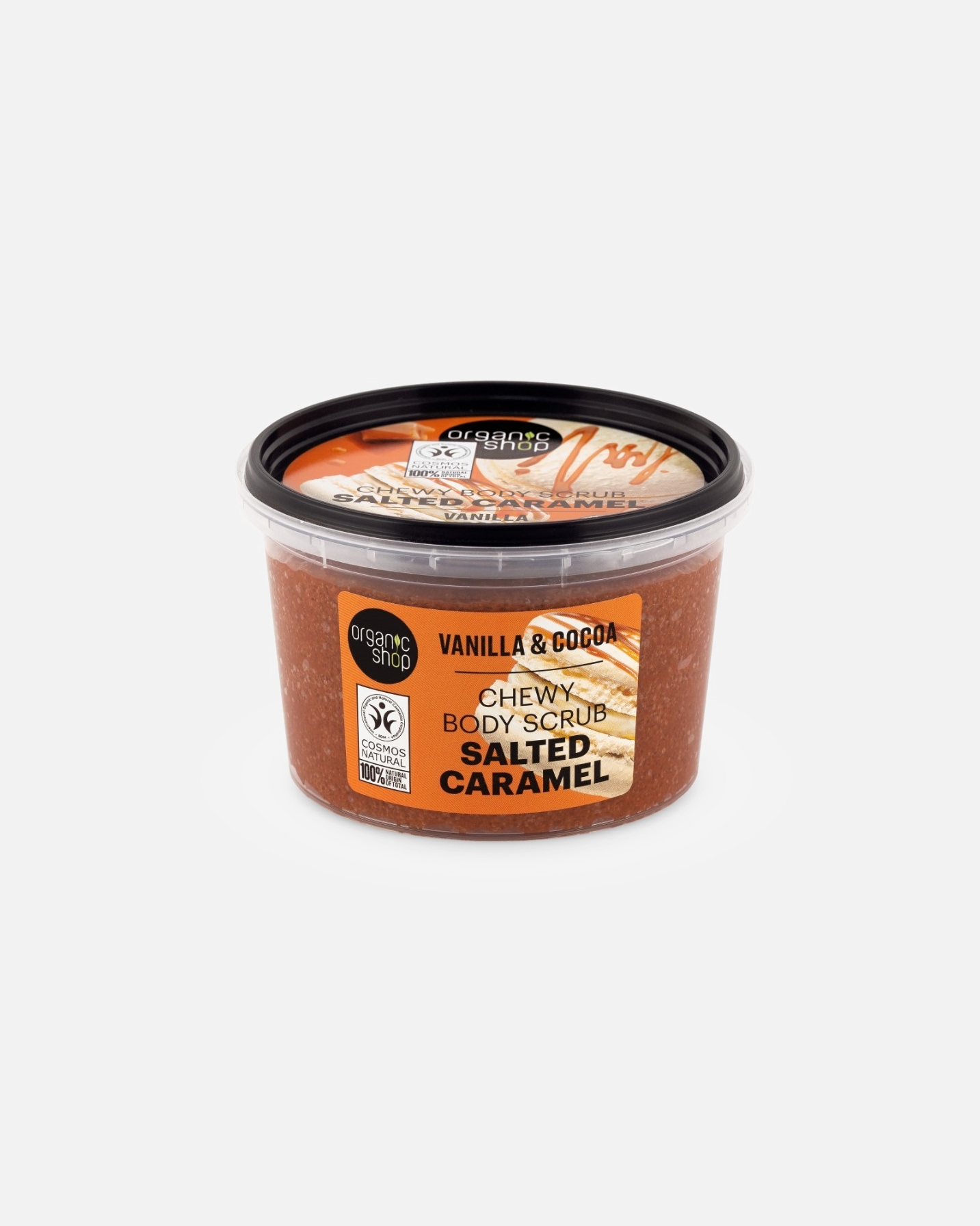 Gommage pour le corps pour Unisexe Organic Shop Caramel salé, Vanille & Cacao 250 ml