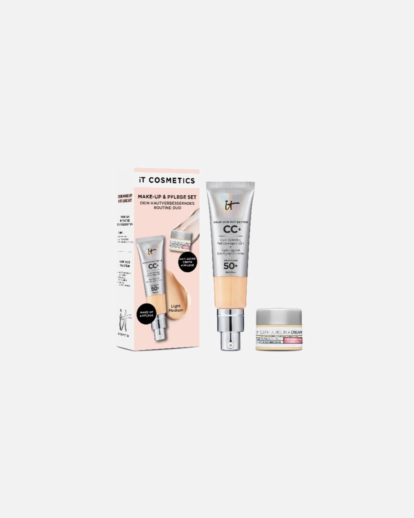 Coffret de maquillage pour le teint pour Unisexe IT Cosmetics Your Skin But Better CC+ Cream LSF 50 & Anti-Aging Creme Light Medium