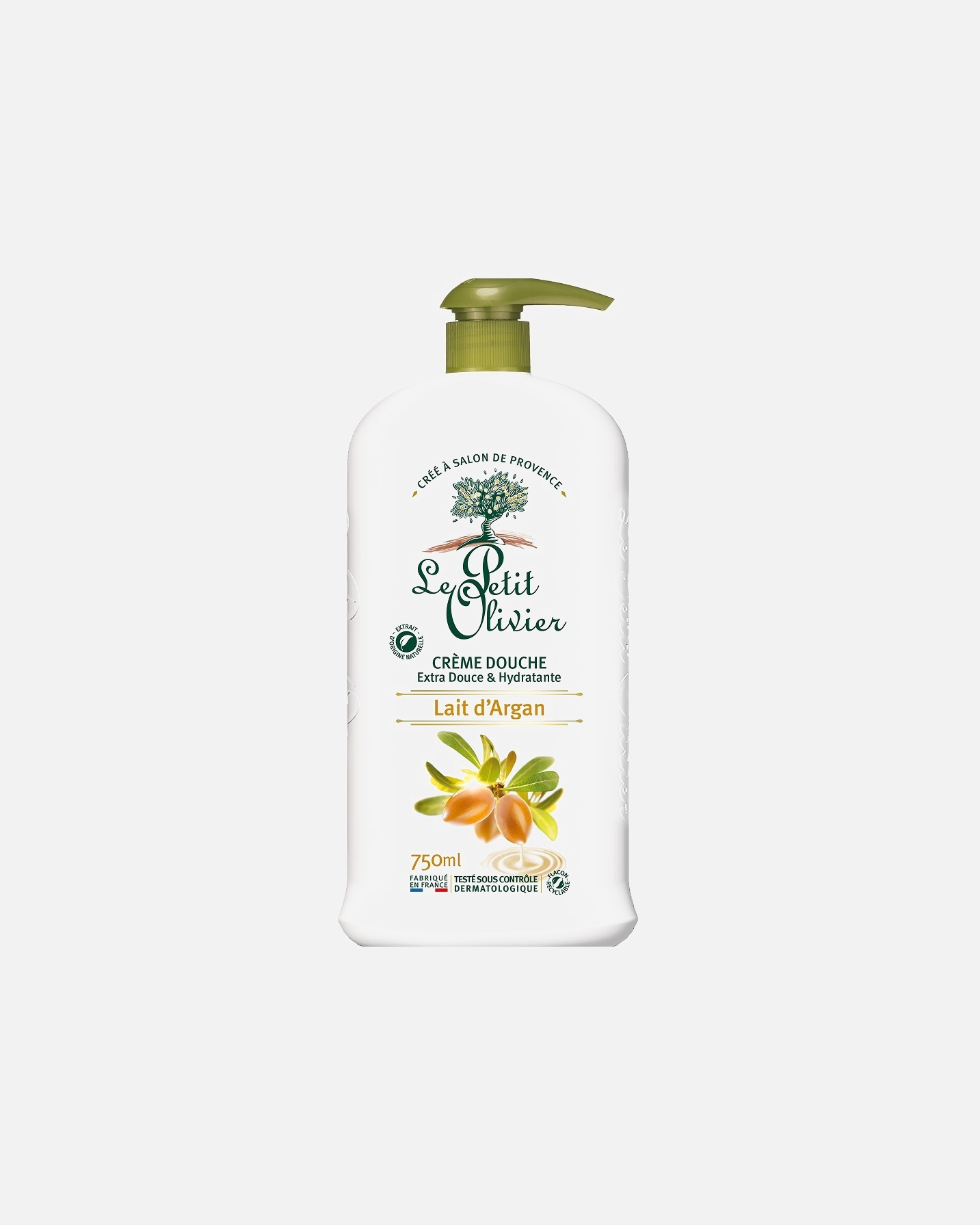 Gel douche pour Unisexe Le Petit Olivier Crème Extra Douce & Hydratante Lait d'Argan 750 ml