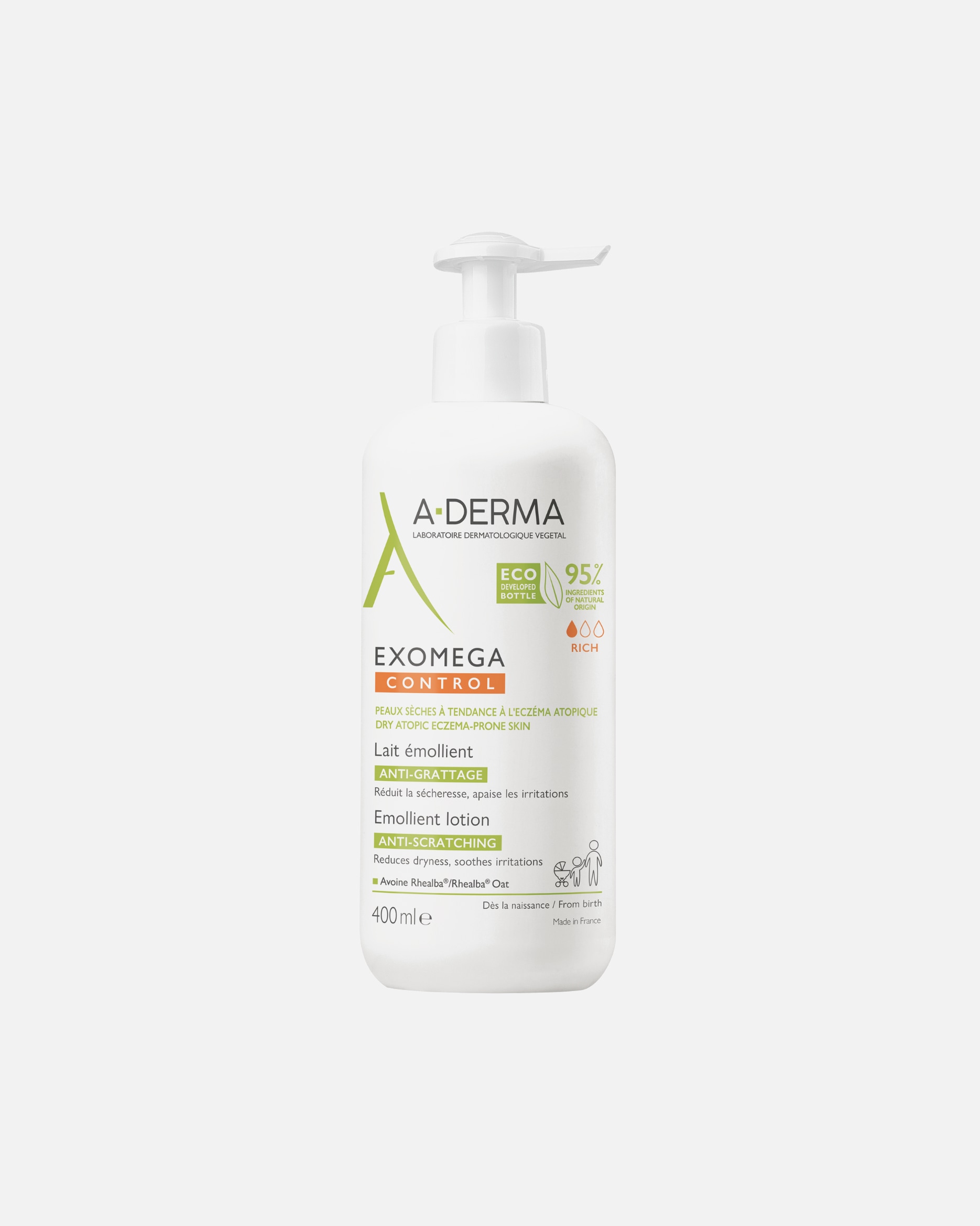 Lotion pour le corps pour Unisexe A-DERMA Exomega Control Lait Émollient 400 ml