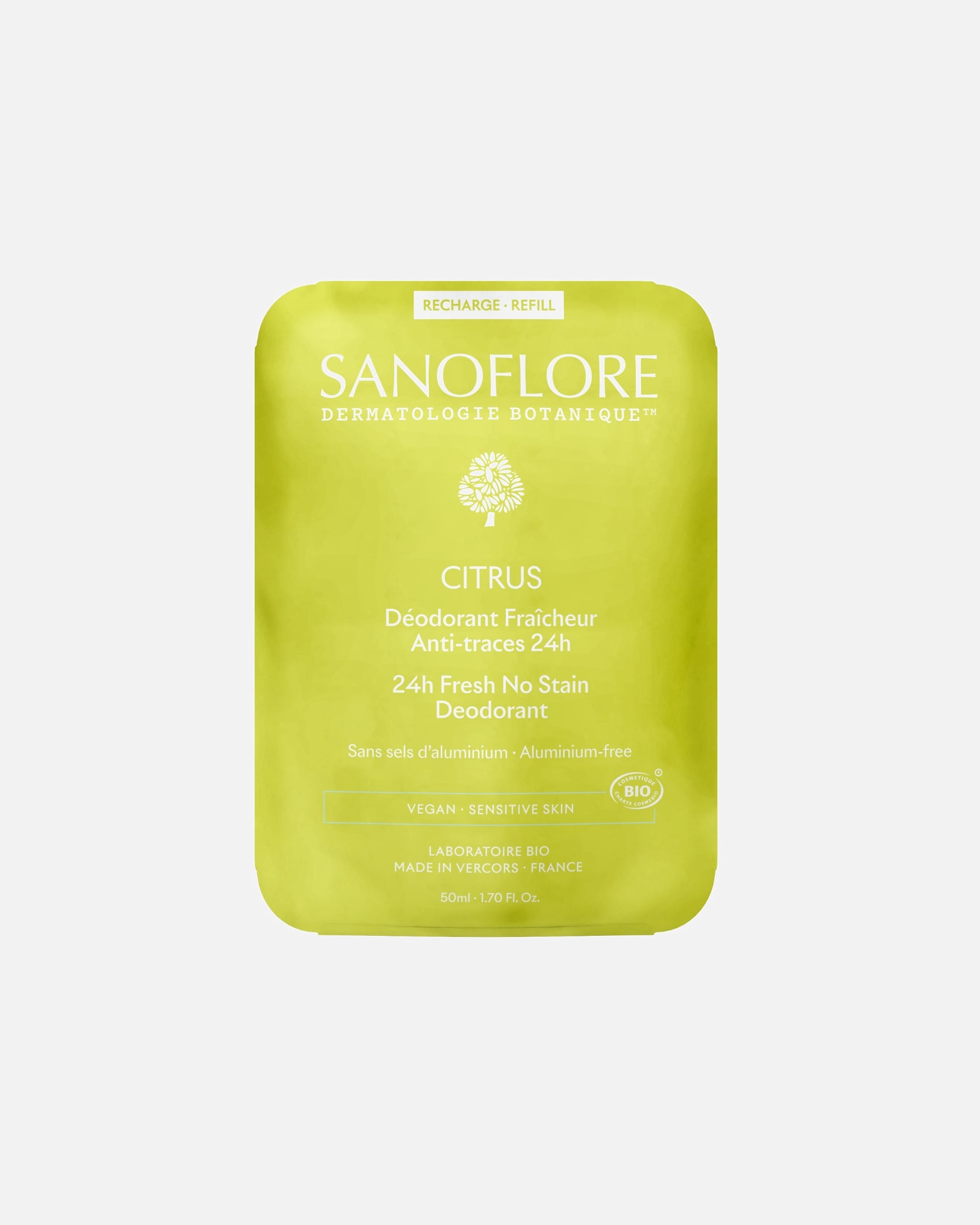 Déodorant pour Unisexe Sanoflore Citrus 24h 50 ml - Recharge