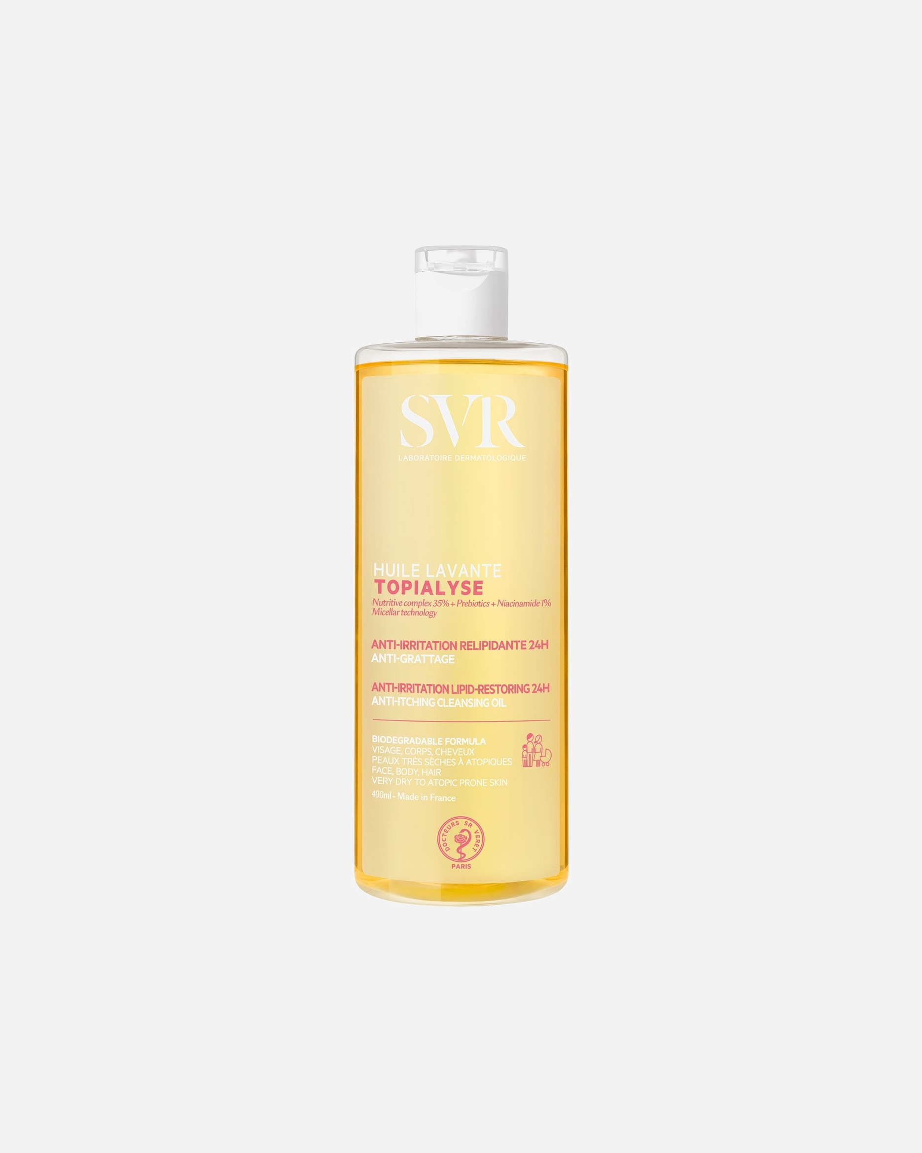 Huile visage pour Femme SVR Topialyse HUILE LAVANTE 400 ml