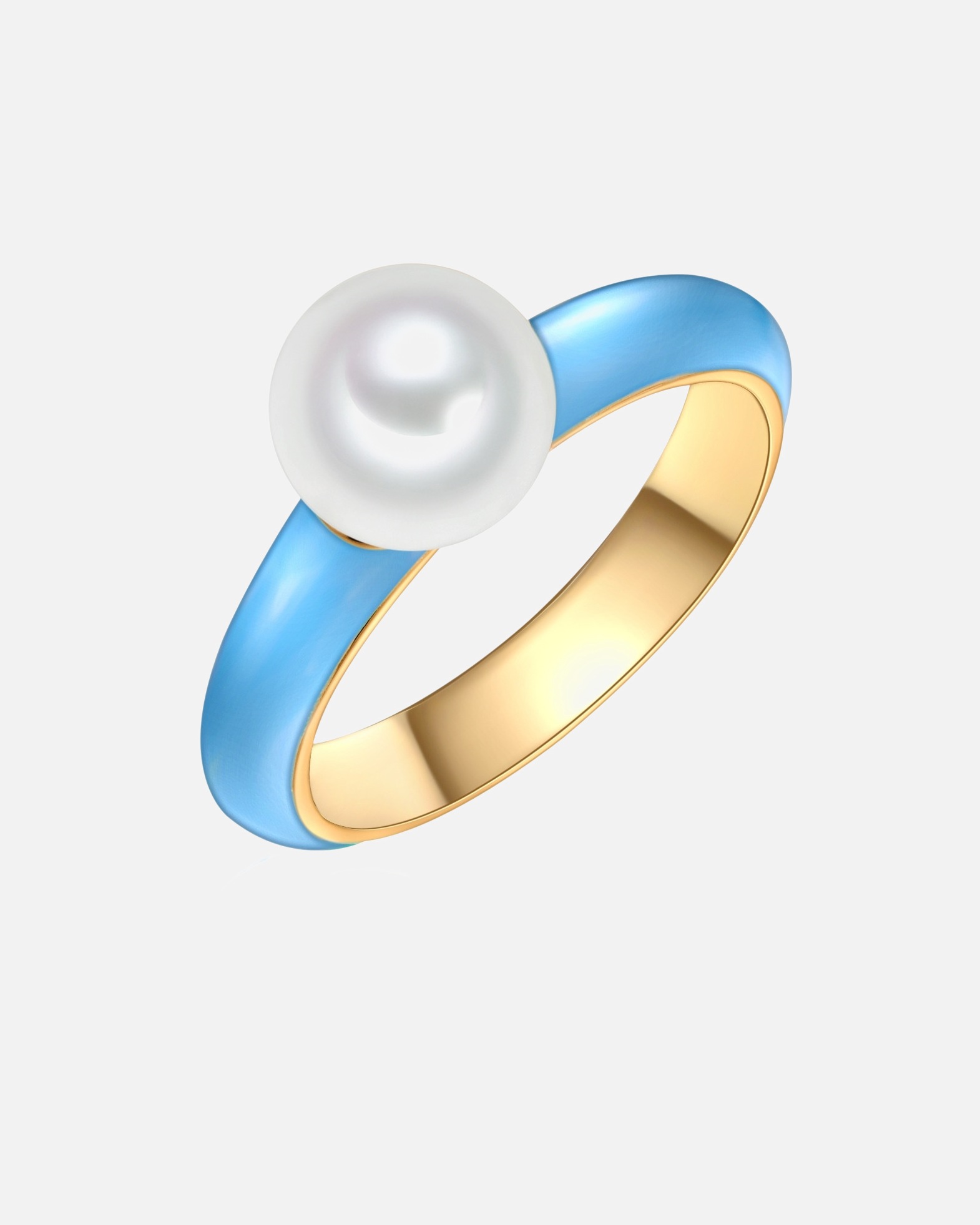 Bague pour Femme Yokoamii Bague Métal Perles organiques en Or jaune 56