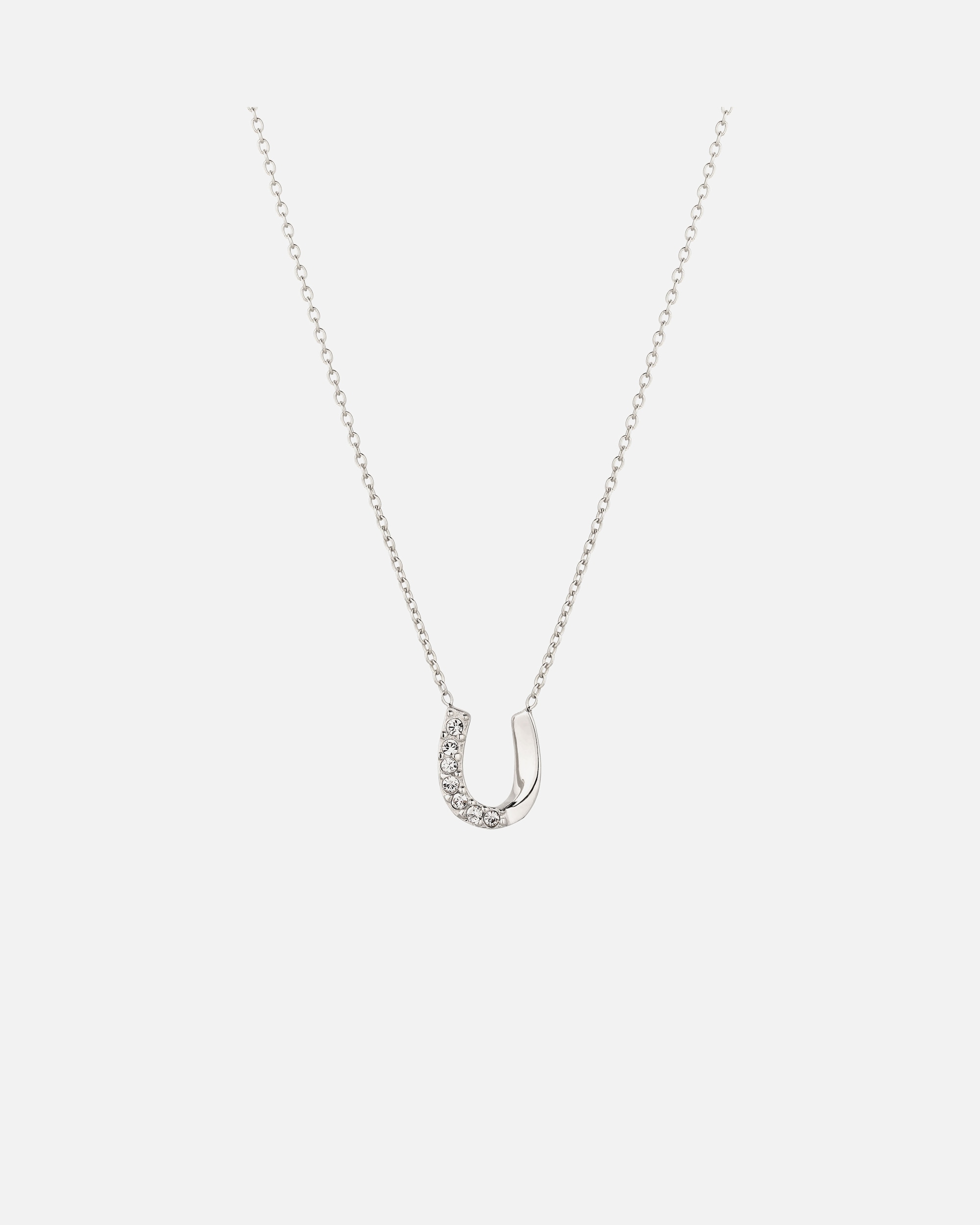 Collier pour Femme Elli Collier court avec pierre Fer à cheval Blanc 925 Sterling Silver silberfarben