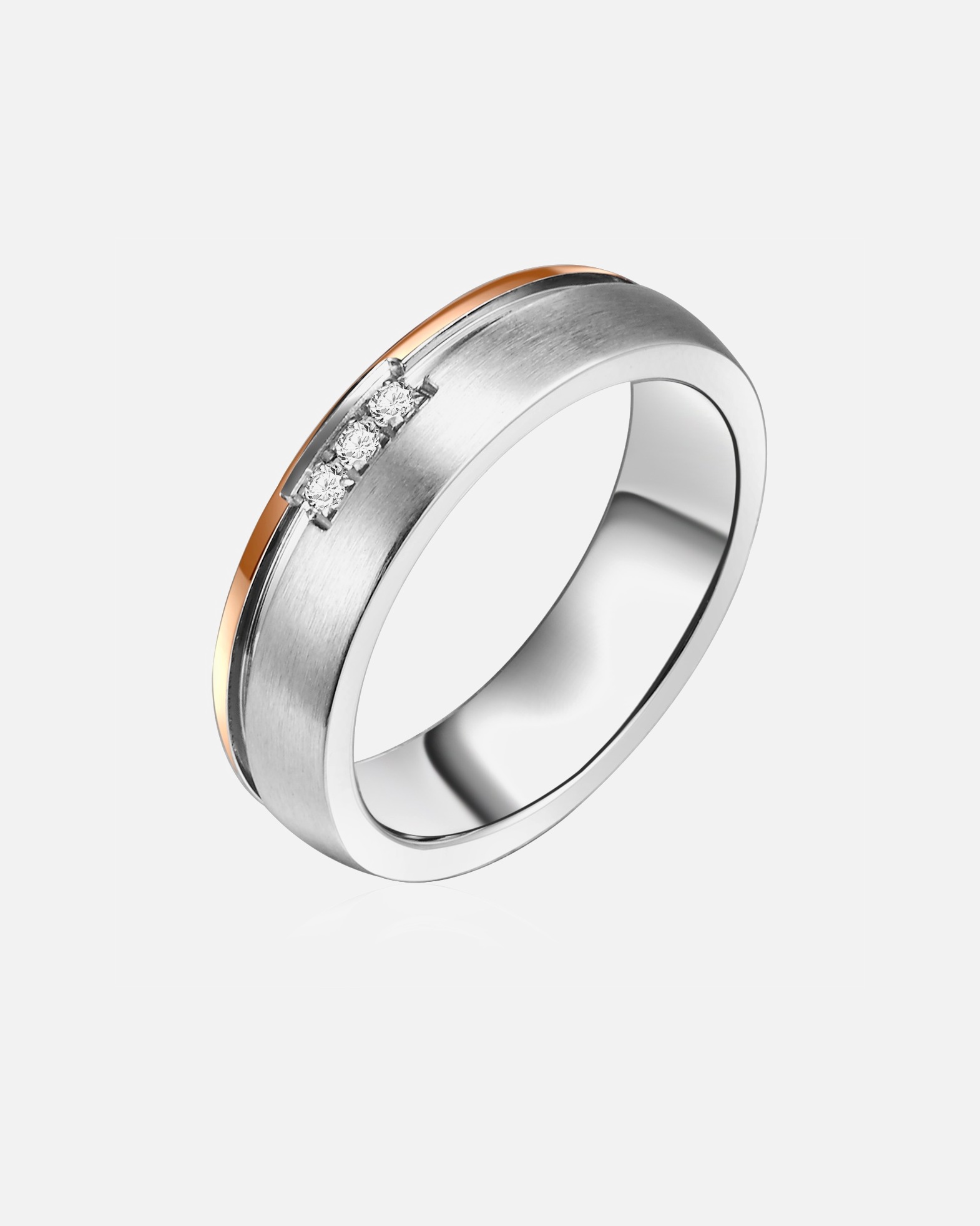 Bague pour Femme Trilani Bague en Acier inoxydable en Argent/or rose 54