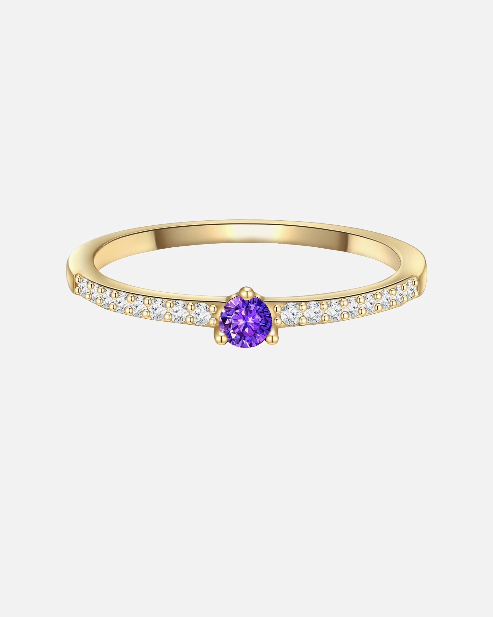 Bague pour Femme Glanzstücke München Bague en argent Argent sterling Oxyde de zirconium (CZ) en Or jaune 50
