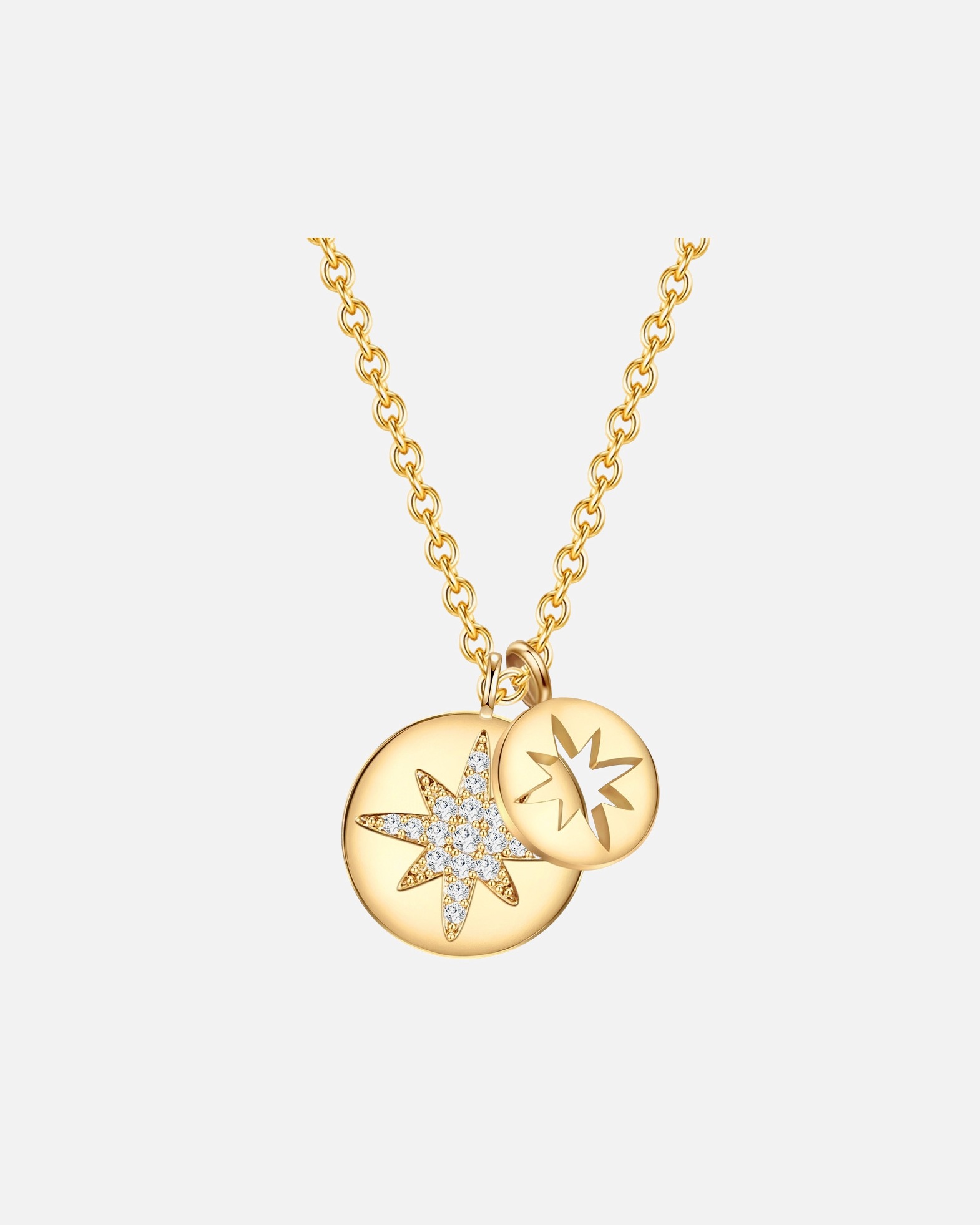 Collier pour Femme Lulu & Jane Chaîne Étoilé en Métal en Or jaune Chaîne de base 40,5 cm + extension 5,0 c