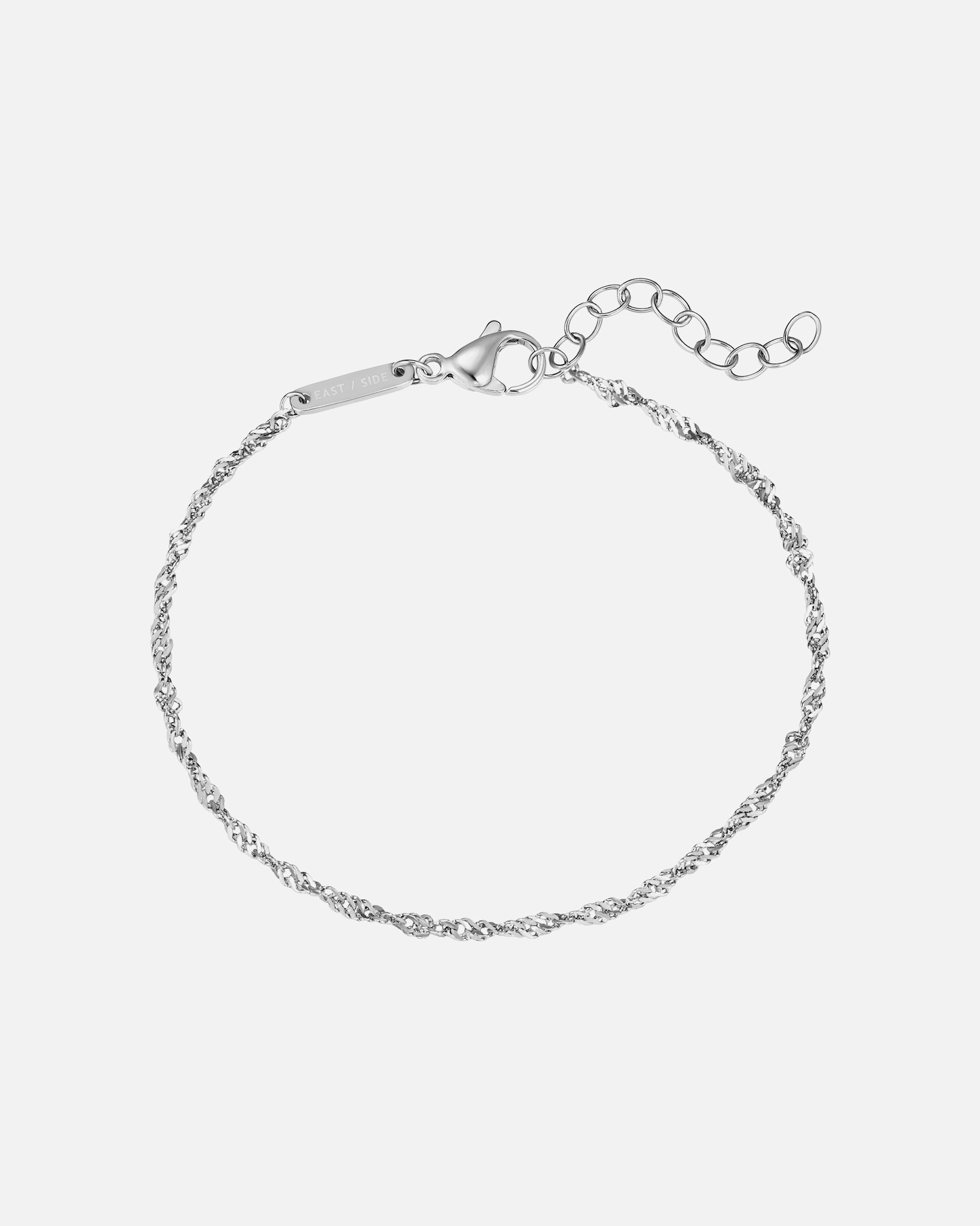 Bracelet pour Femme Eastside Bracelet en Acier inoxydable en Argent Longueur de base 17,0 + rallonge 3,0 cm