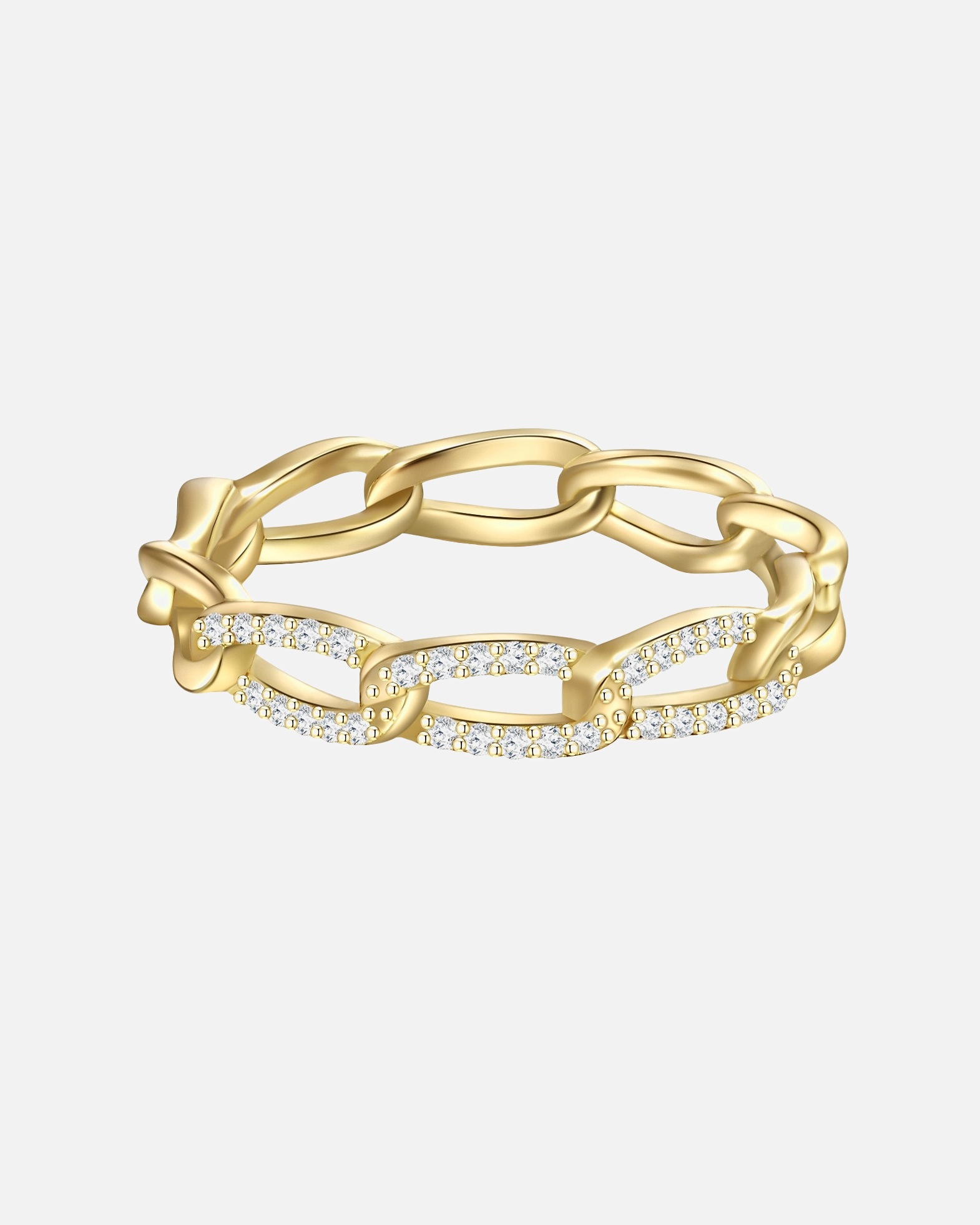 Bague pour Femme Bague en argent Argent sterling Oxyde de zirconium (CZ) en Or jaune 48