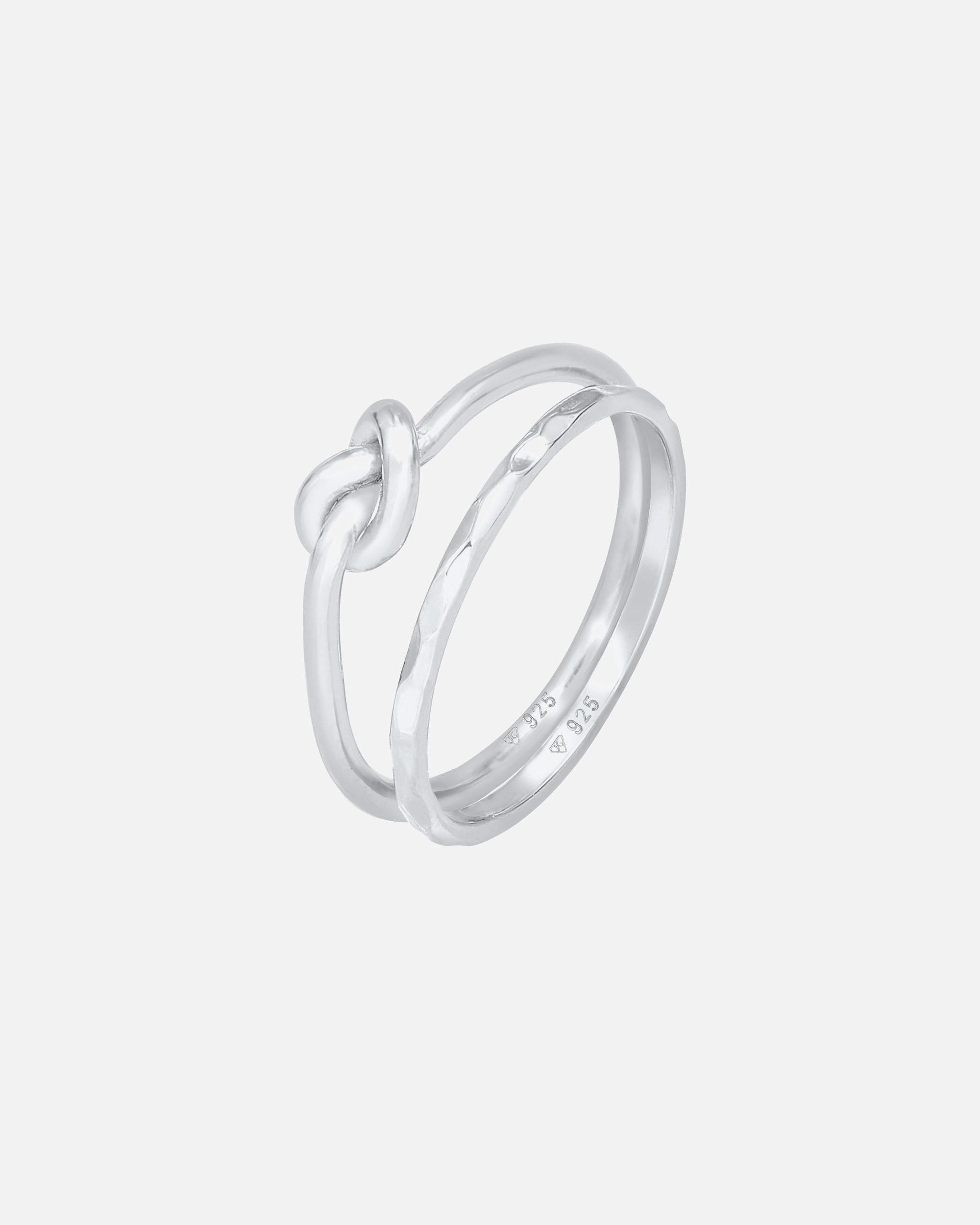 Bague pour Femme Elli Nœud Noué Tendance Basique Set de 2 pièces Argent 925 54