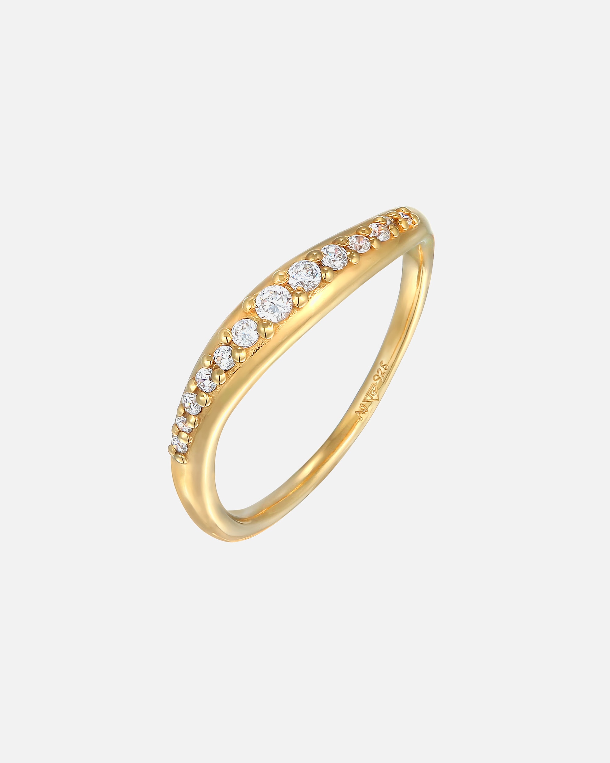 Bague pour Femme Elli Zirkonia Schwungvolles Design 925 Sterling Silber 56