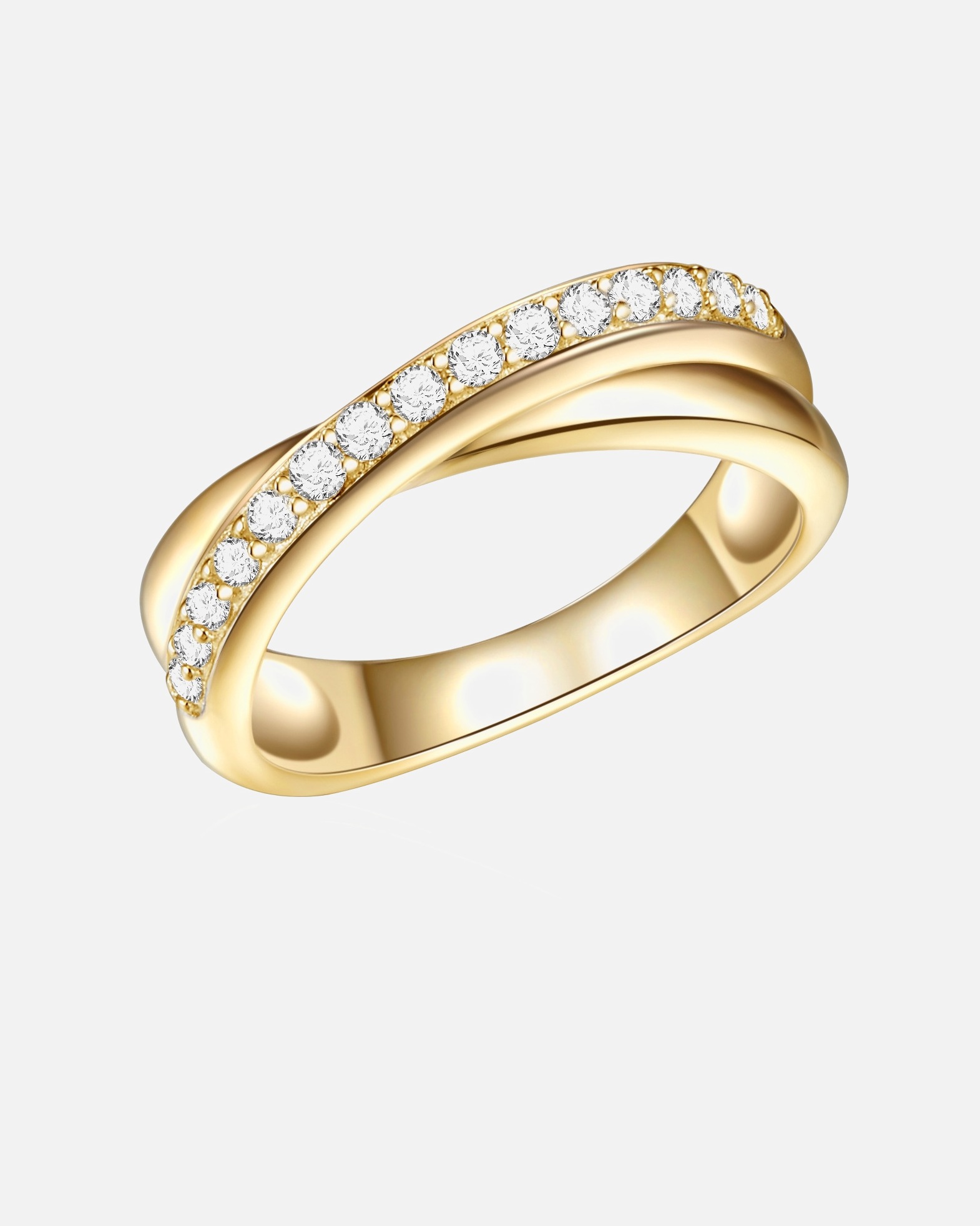 Bague pour Femme Rafaela Donata Bague en argent Argent sterling Oxyde de zirconium (CZ) en Or jaune 52