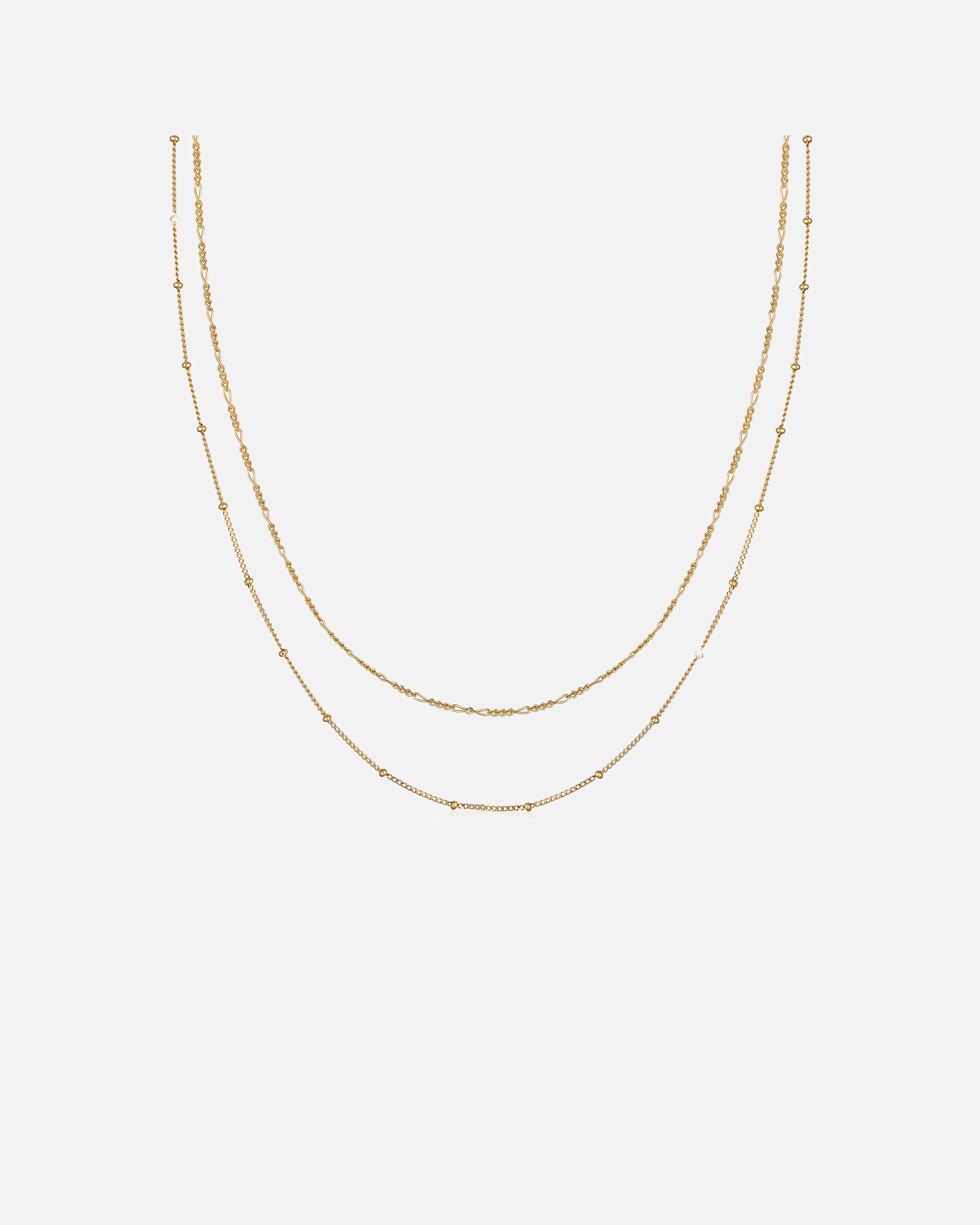 Collier pour Femme Elli Couche Chaîne de Figaro Chaiîne á Boules Basic Collier Femme - (925/1000) Argent goldfarben