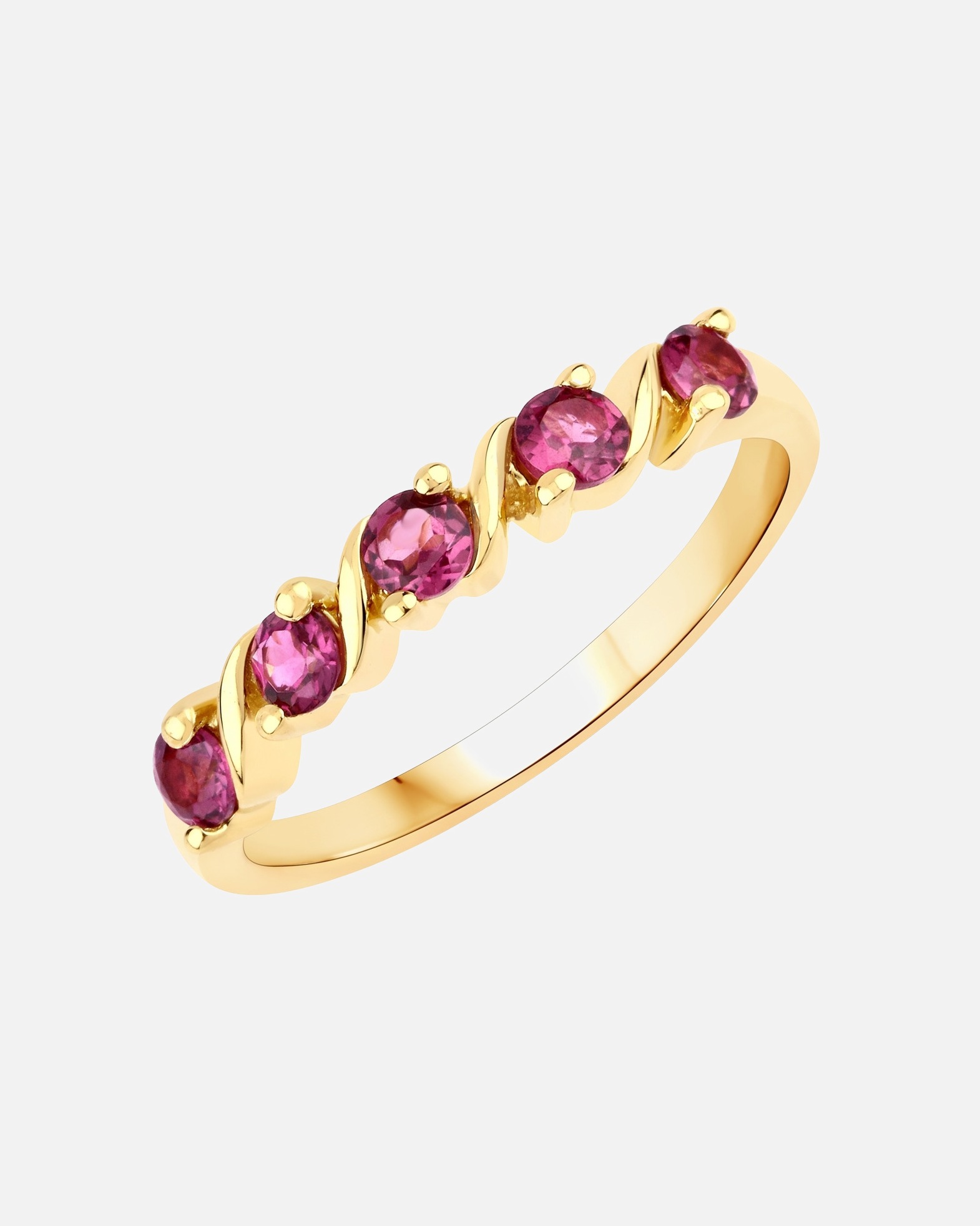 Bague pour Femme Rafaela Donata Bague Argent sterling Rhodolite en Or jaune 50
