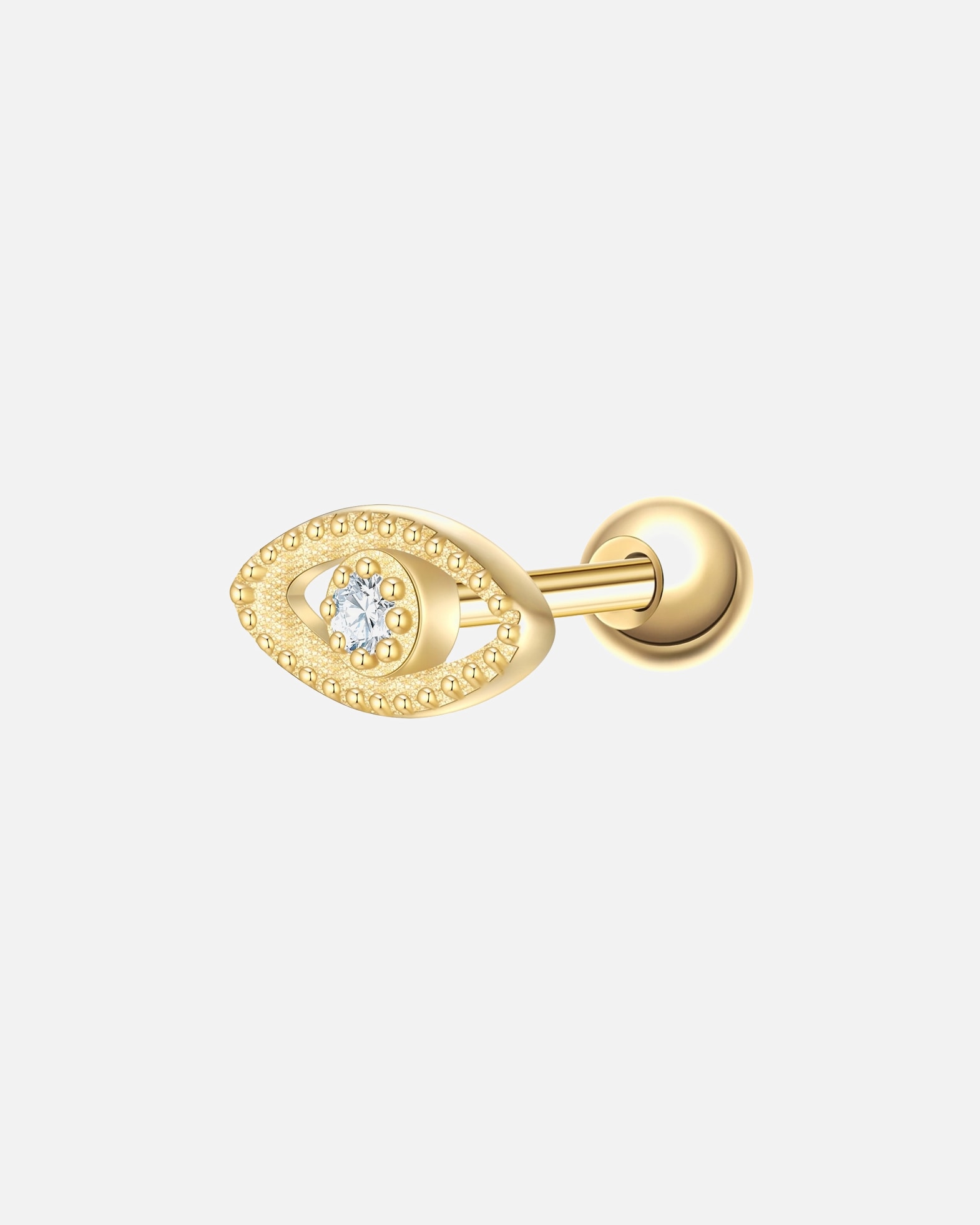 Boucles d'oreilles pour Femme Glanzstücke München Boucles d´oreilles Œil omniscient en Argent sterling en Or jaune 3,7 mm