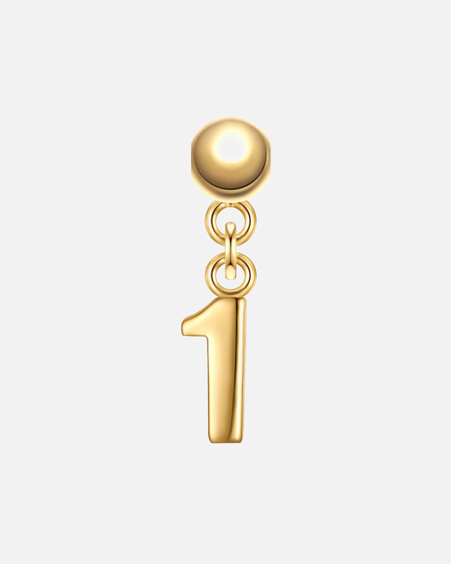 Pendentif pour Femme Glanzstücke München Breloque fantaisie Chiffre 1 en Argent sterling en Or jaune 15,4 mm