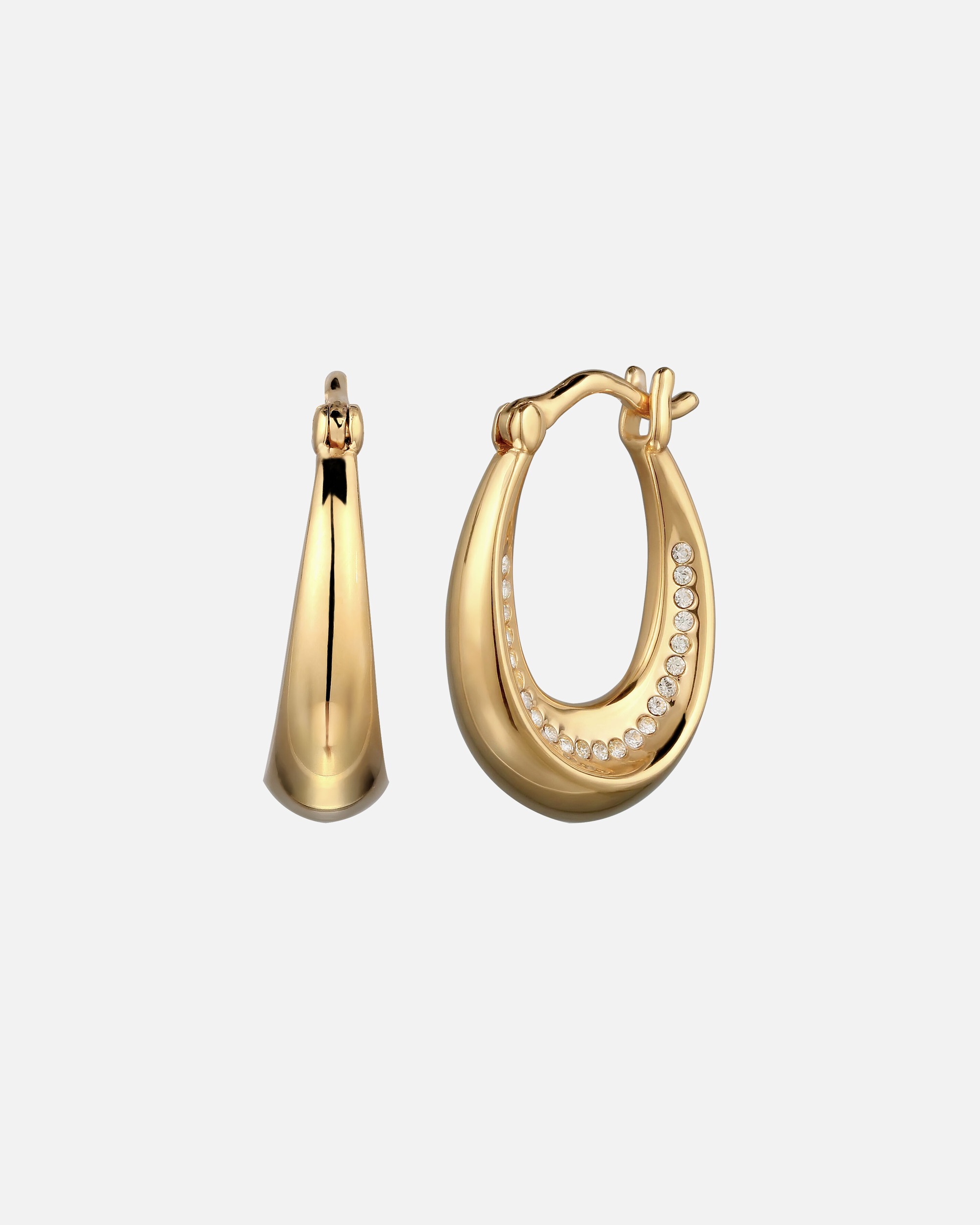 Boucles d'oreilles pour Femme Elli Créole avec pierre Swarovski Blanc 925 Sterling Silver goldfarben