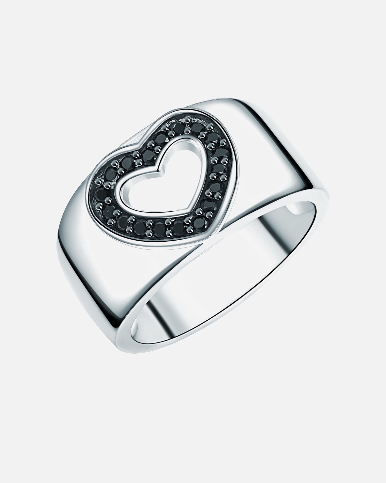 Bague pour Femme Rafaela Donata Bague en argent Coeur Argent sterling Oxyde de zirconium (CZ) en Argent 56