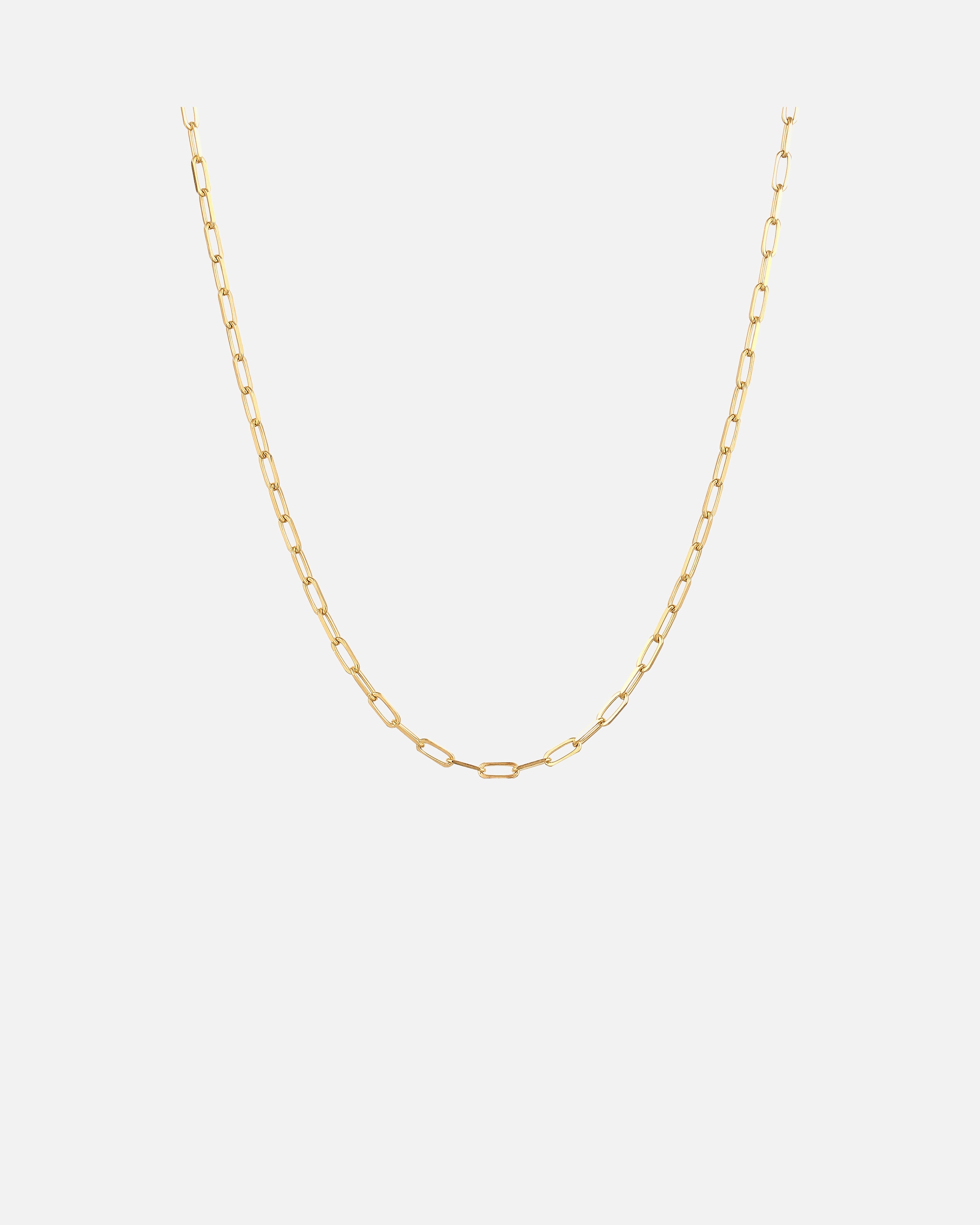 Collier pour Femme Collier sans pendentif Chaîne à maillons longs 925 Sterling Silver Gold-plated 38