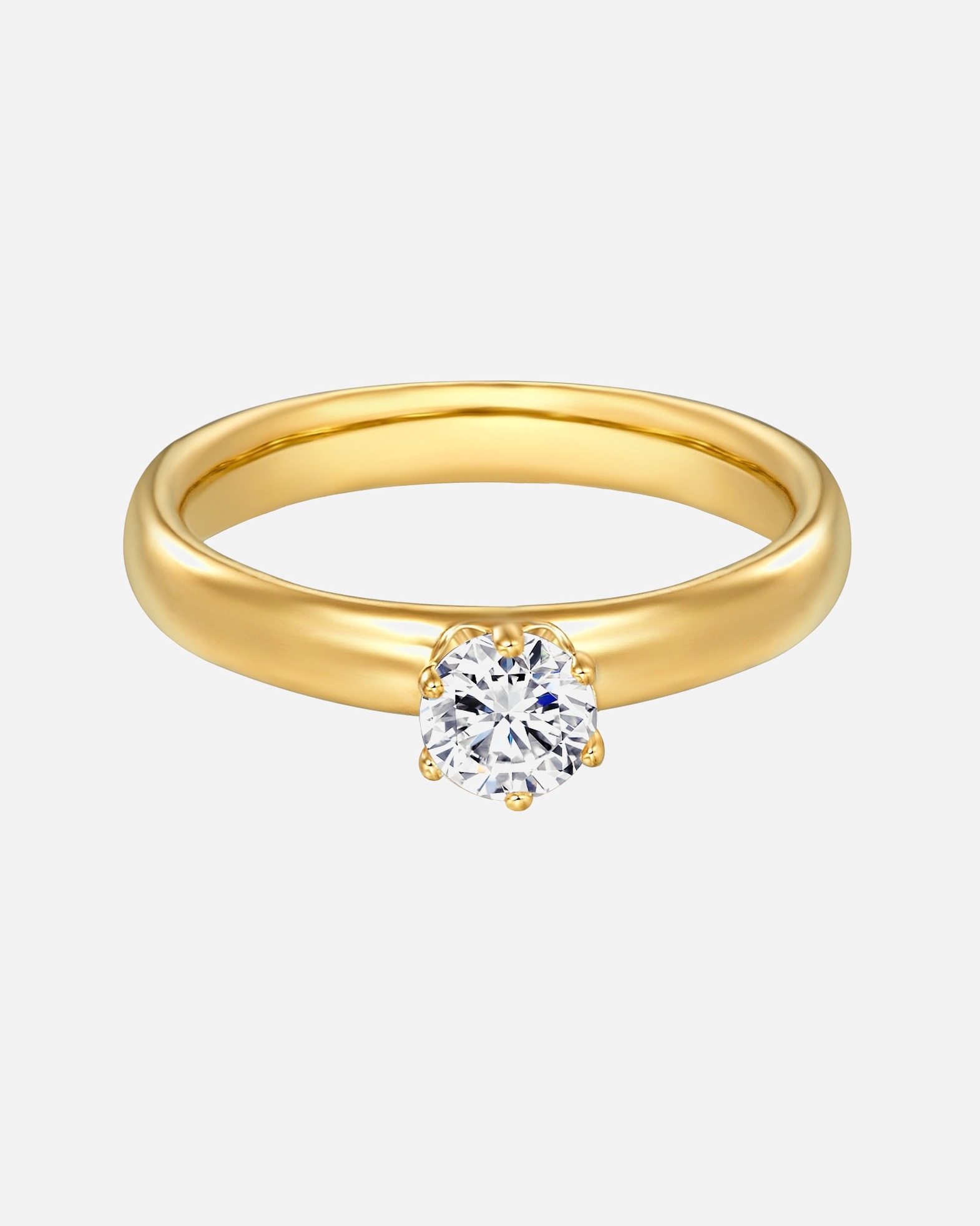 Bague pour Femme Trilani Bague en argent Argent sterling Oxyde de zirconium (CZ) en Or jaune 54