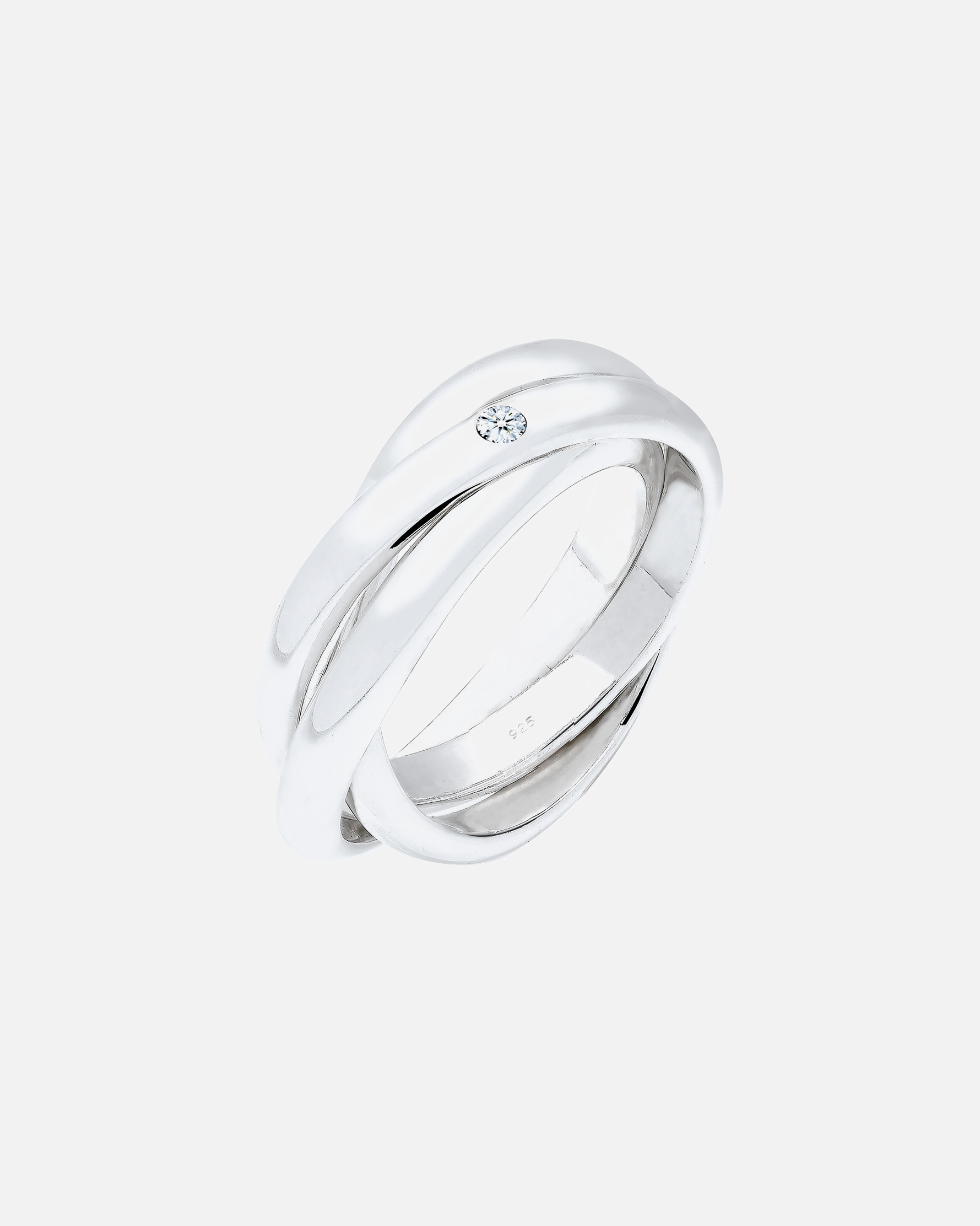 Bague pour Femme Elli DIAMONDS Femmes Bague de fiançailles diamant 0.03 ct. en argent sterling 925 56