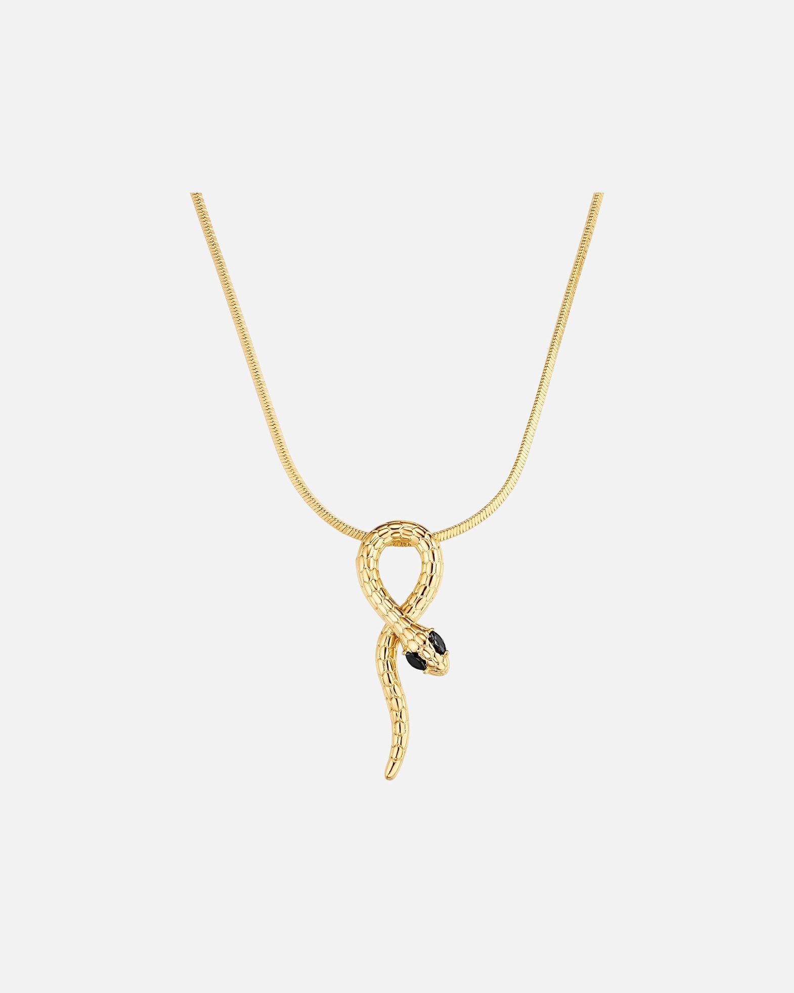 Collier pour Femme Yokoamii Collier serpent en laiton doré avec Zirkonia Chaîne de base 47,0 + rallonge de 5,0 cm