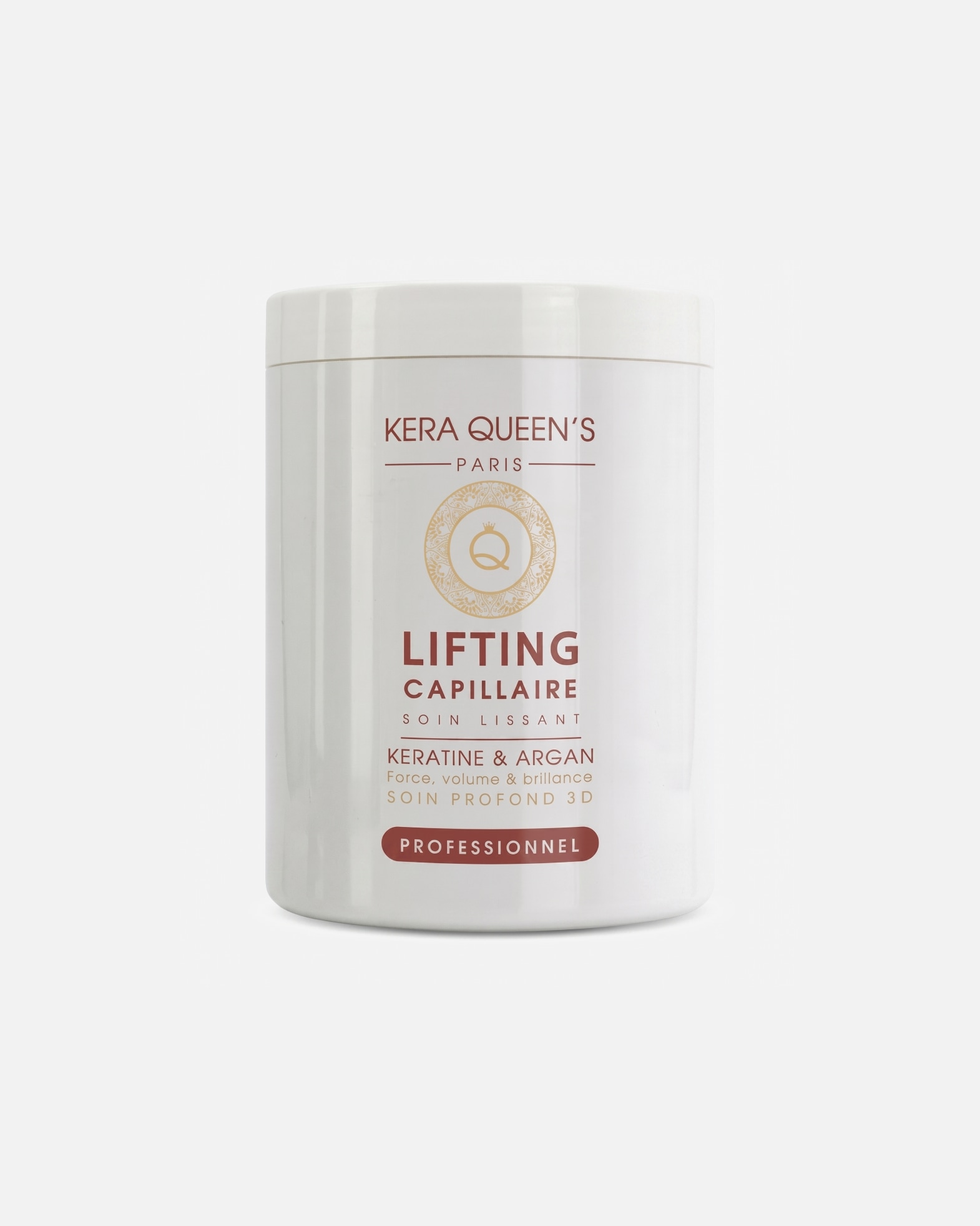 Soin sans rinçage pour Unisexe Kera Queen's Default Brand Line Masque Lifting Capillaire Kératine & Argan Kératine & Argan - 1000 ml