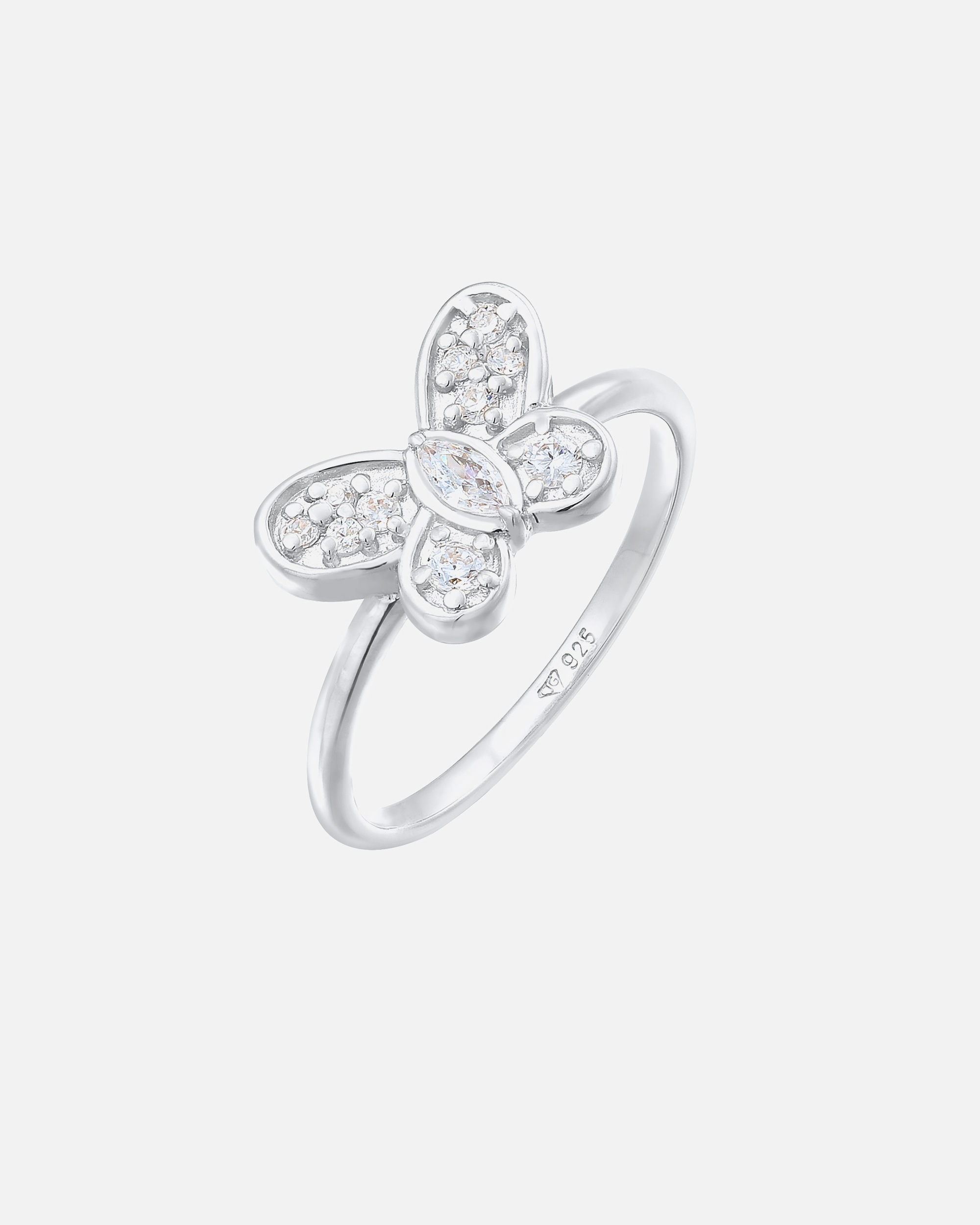 Bague pour Femme Elli Femmes symbole papillon étincelant avec zirconium en argent sterling 925 58