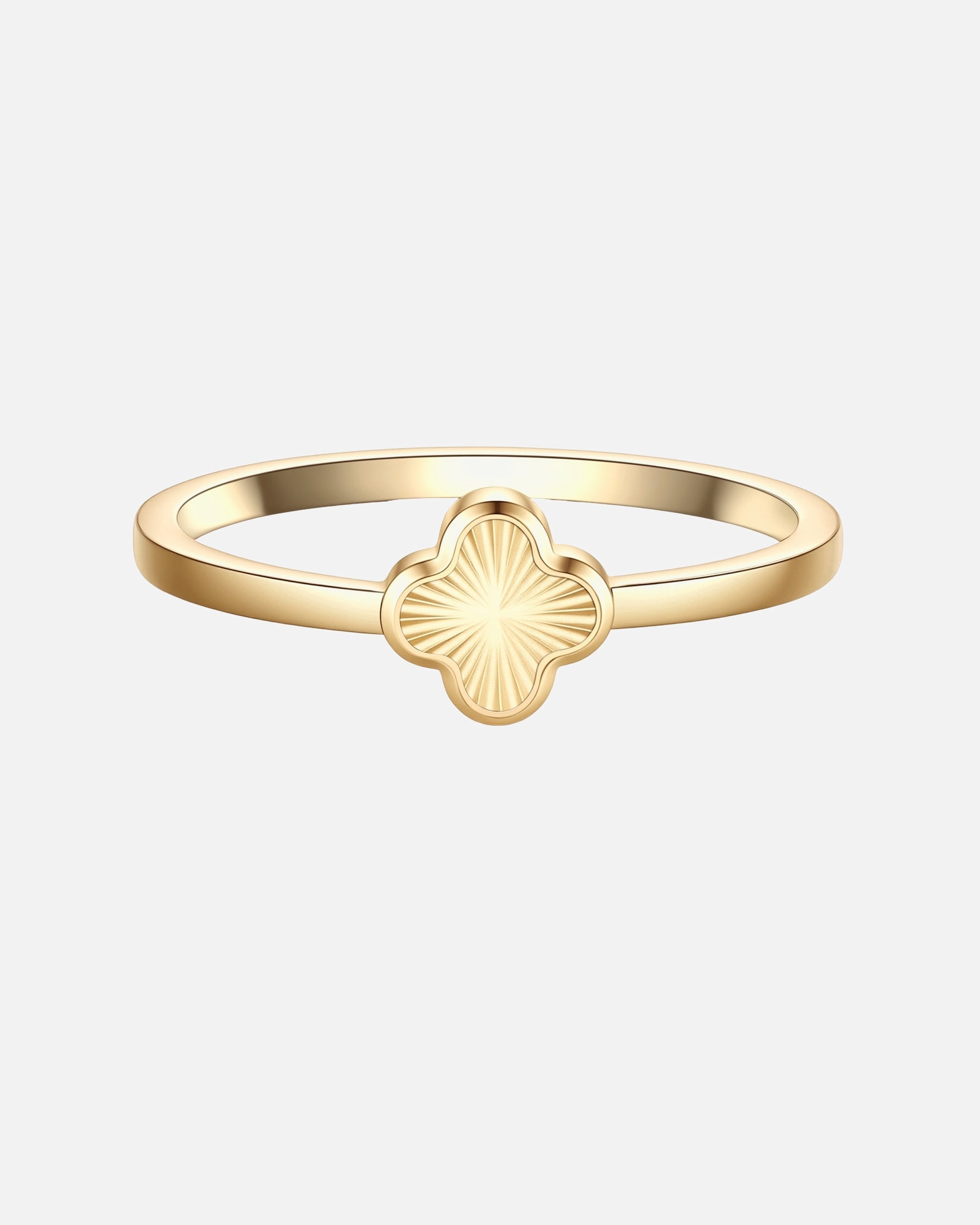 Bague pour Femme Glanzstücke München Bague trèfle en acier inoxydable en or jaune 60