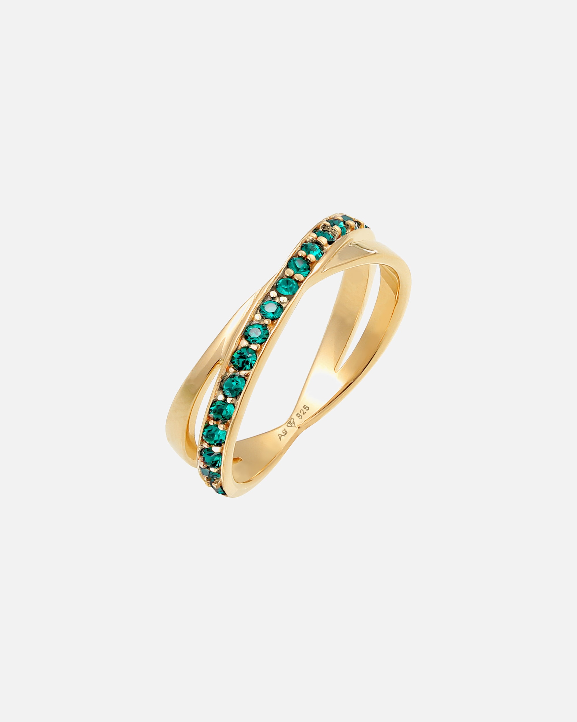 Bague pour Femme Elli Elli Ring Eleganter Wickelring Kristalle 925 Silber 52