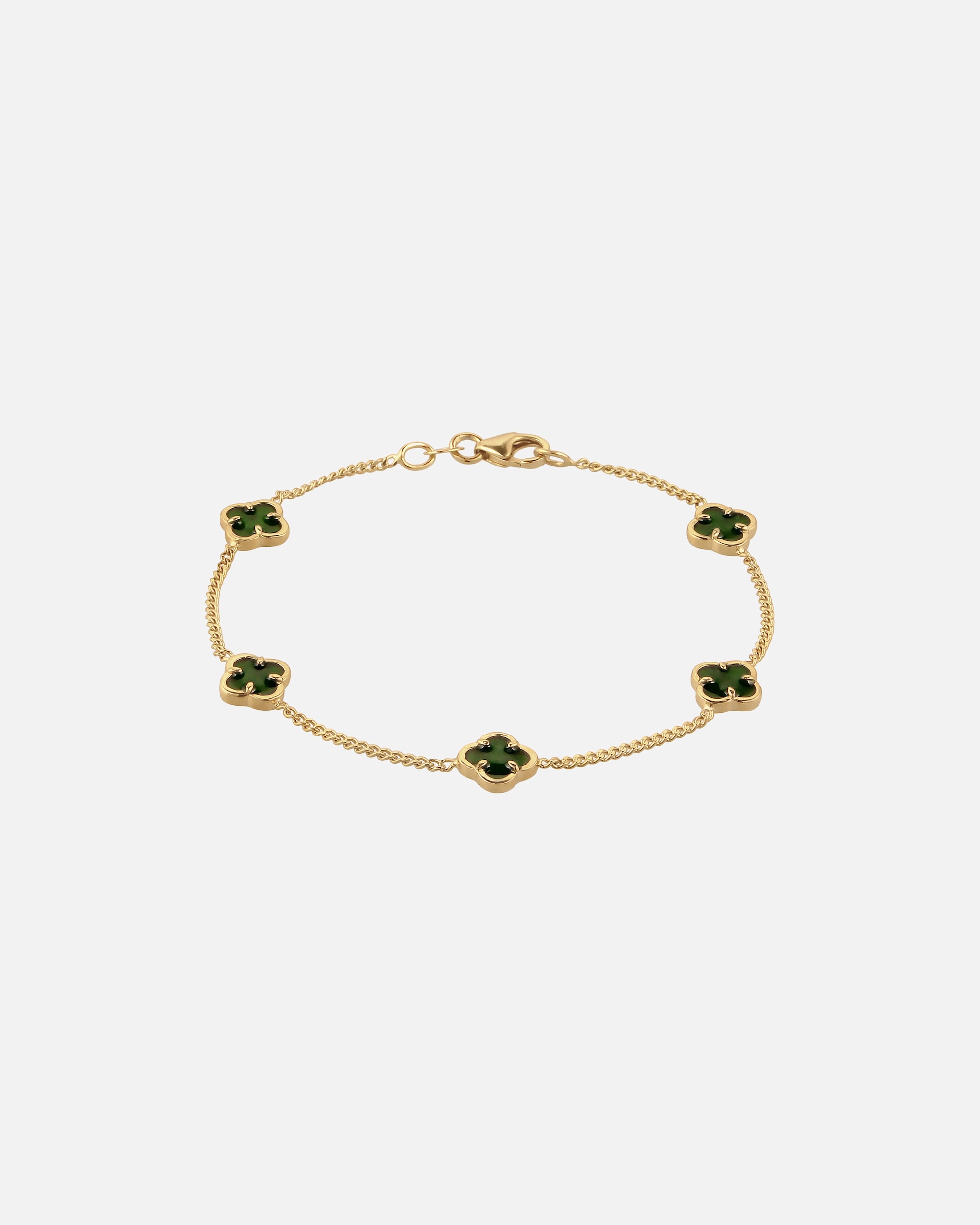 Bracelet pour Femme Elli Bracelet sans pierre Trèfle 925 Sterling Silver Gold-plated 18