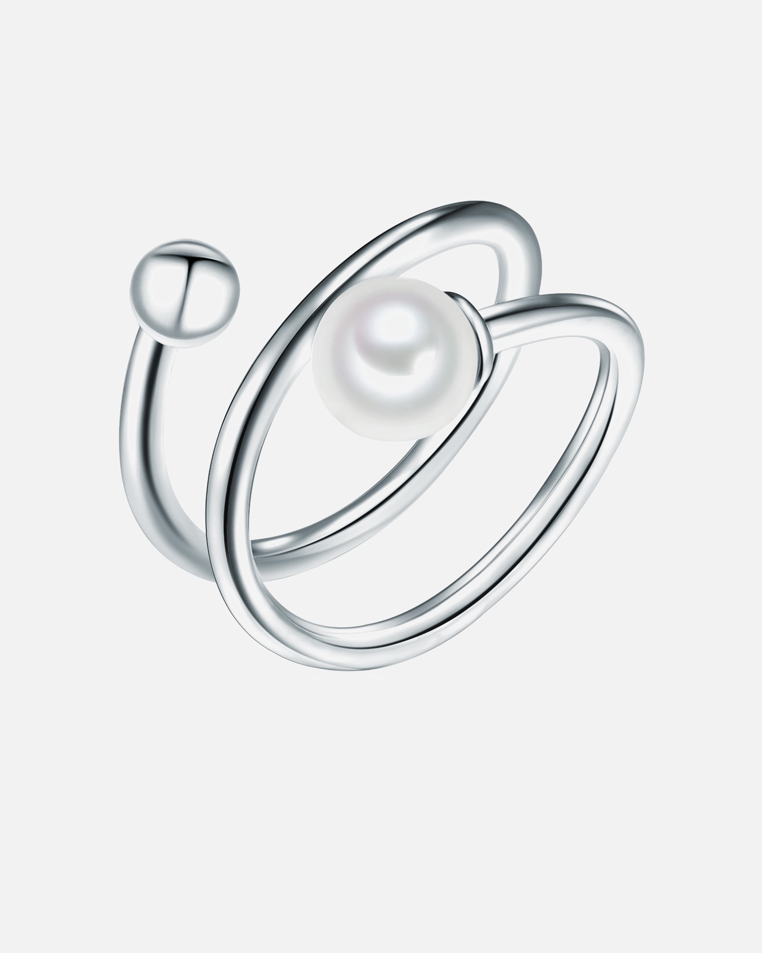 Bague pour Femme Lulu & Jane Bague Argent sterling Perle de culture d'eau douce en Argent 54