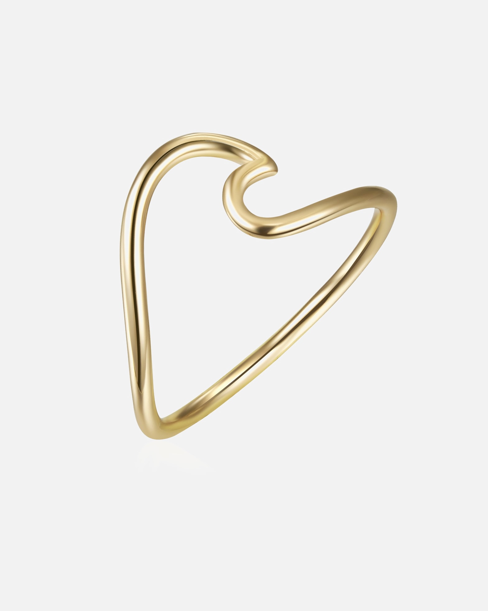 Bague pour Femme Glanzstücke München Bague en argent Vague Argent sterling en Or jaune 60