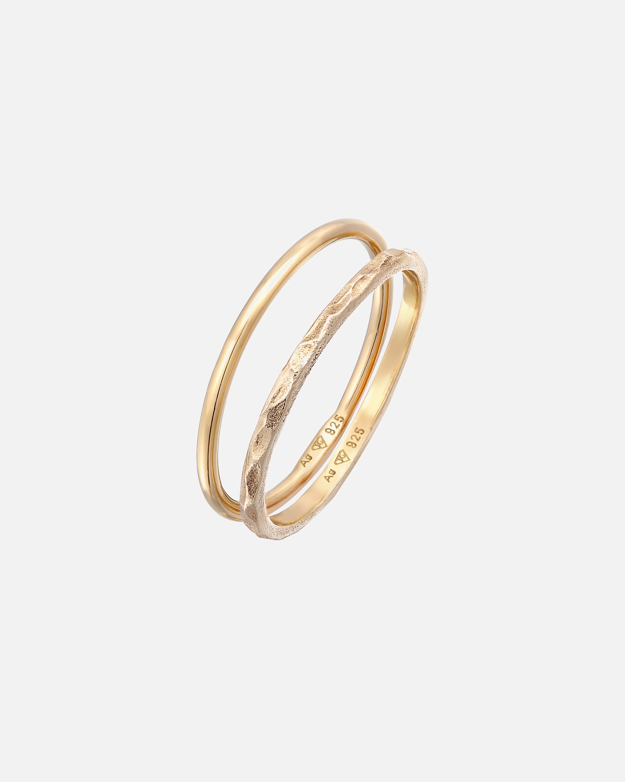 Bague pour Femme Elli Elli Ring Stapelringe Stacking Bandring 2er Set 925 Silber 56