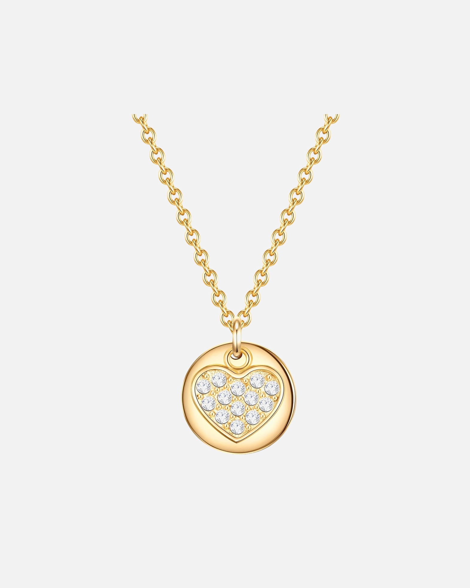 Collier pour Femme Eastside Collier en acier inoxydé Coeur Acier inoxydable Preciosa en Or jaune 40,0 cm Basiskette + 5,0 cm Verlängerung
