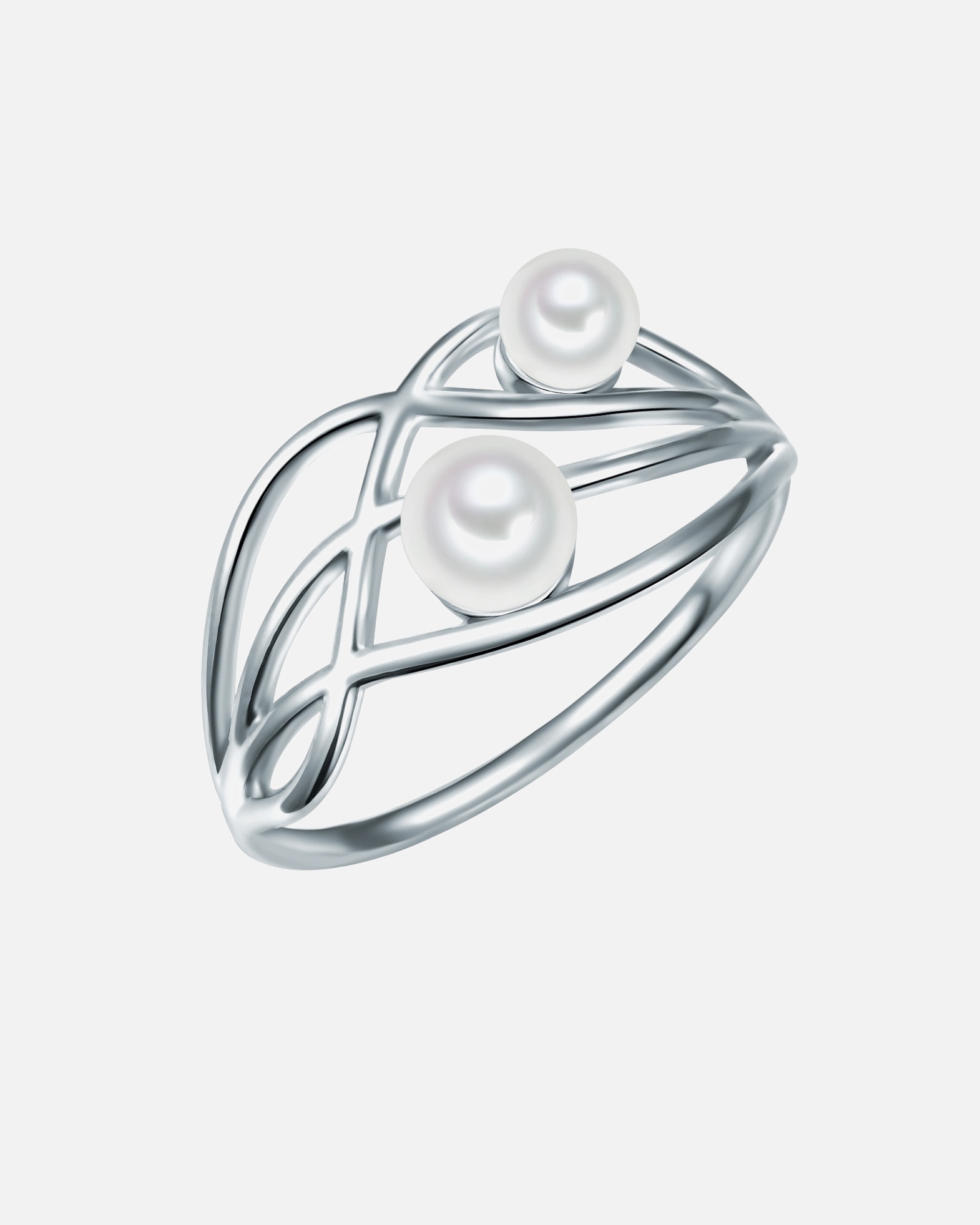 Bague pour Femme Lulu & Jane Bague Laiton Perles organiques en Argent 54