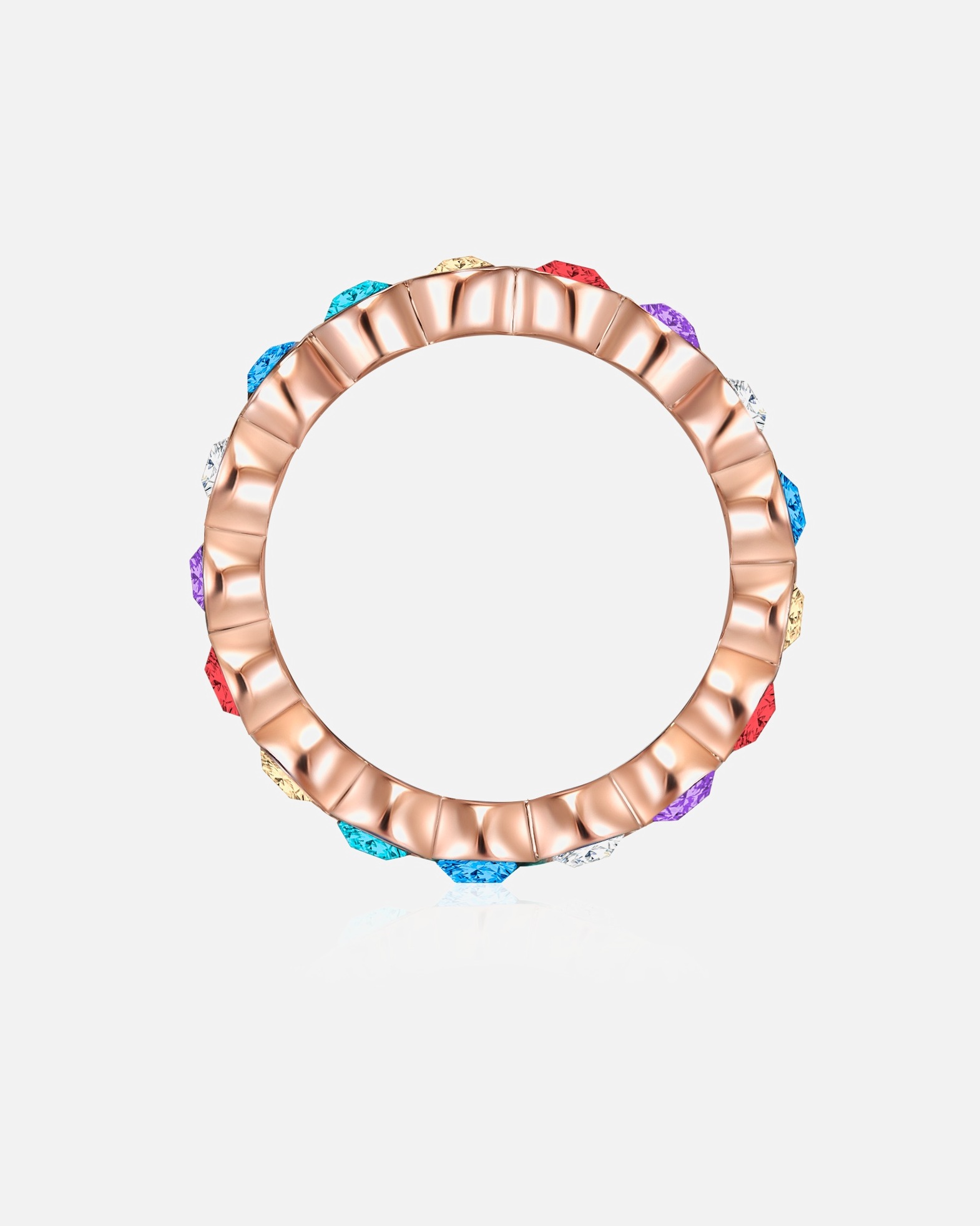 Bague pour Femme Lulu & Jane Bague de cristaux Swarovski® Métal Orné de cristaux Swarovski® en Or rose 56