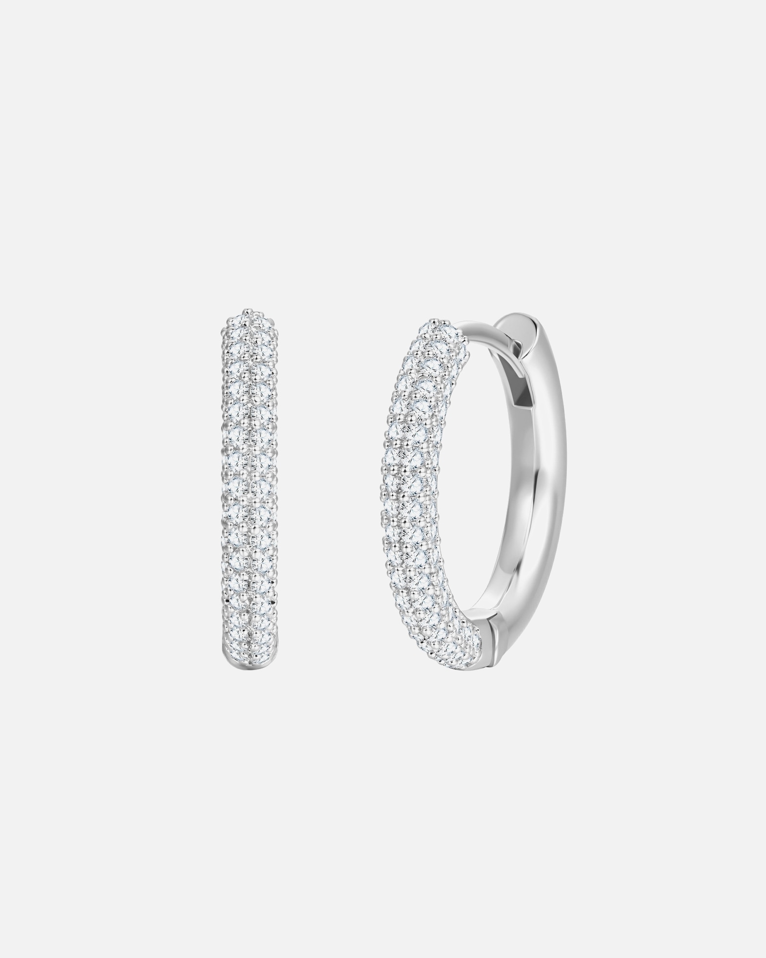 Créoles pour Femme Lulu & Jane Créoles en laiton en Argent avec Zircon 15,5 mm