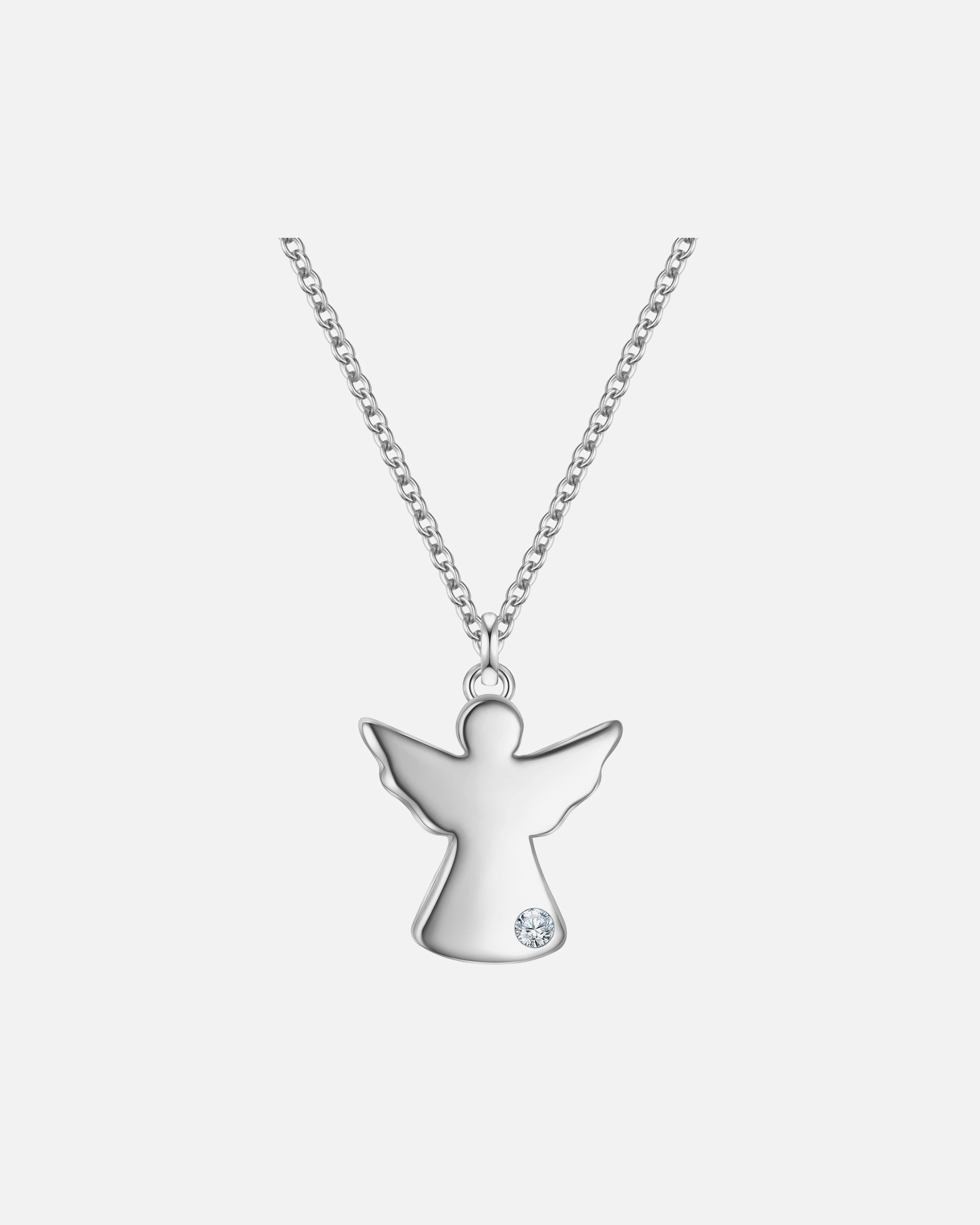 Collier pour Femme Glanzstücke München Collier Ange en Argent Sterling en argent avec Diamant de Synthèse 40,0 cm Basiskette + 5,0 cm Verlängerung