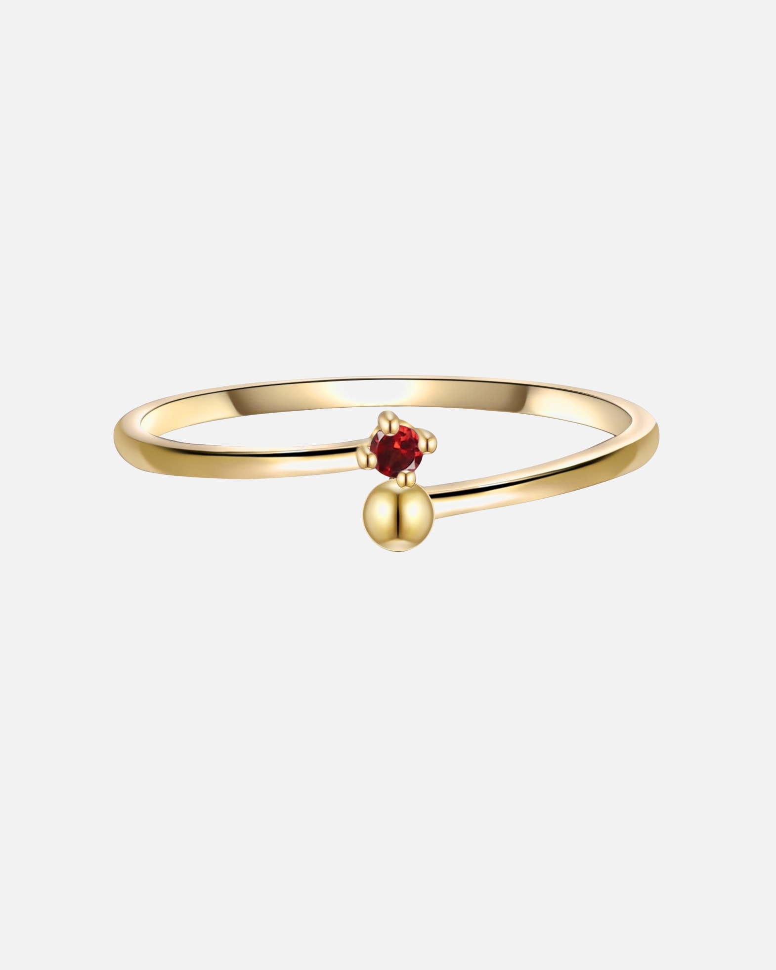 Bague pour Femme Glanzstücke München Bague en argent Argent sterling Grenat en Or jaune 48