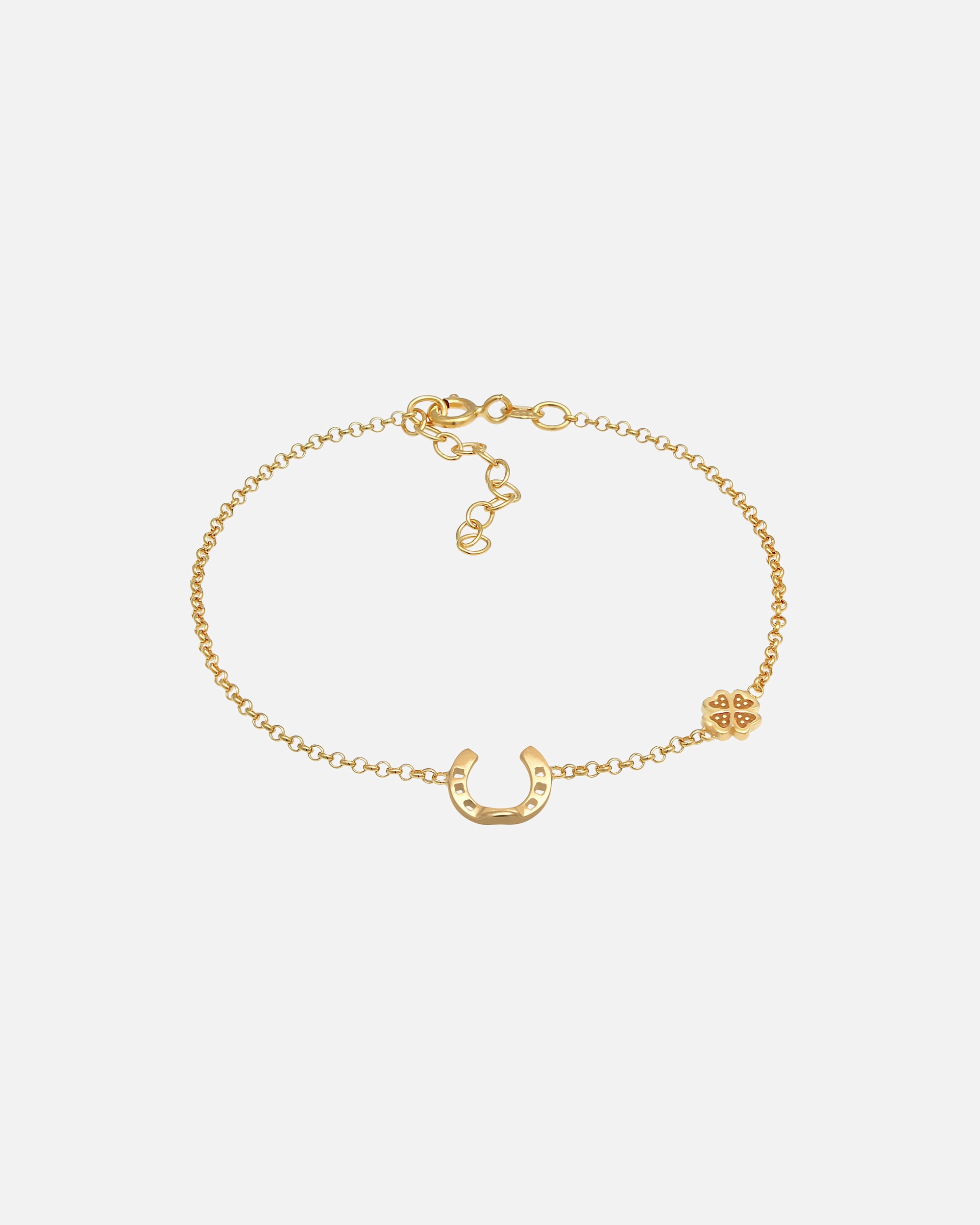 Bracelet pour Femme Nenalina Trèfle en fer à cheval pour dames réglable avec émail en argent sterling 925 goldfarben