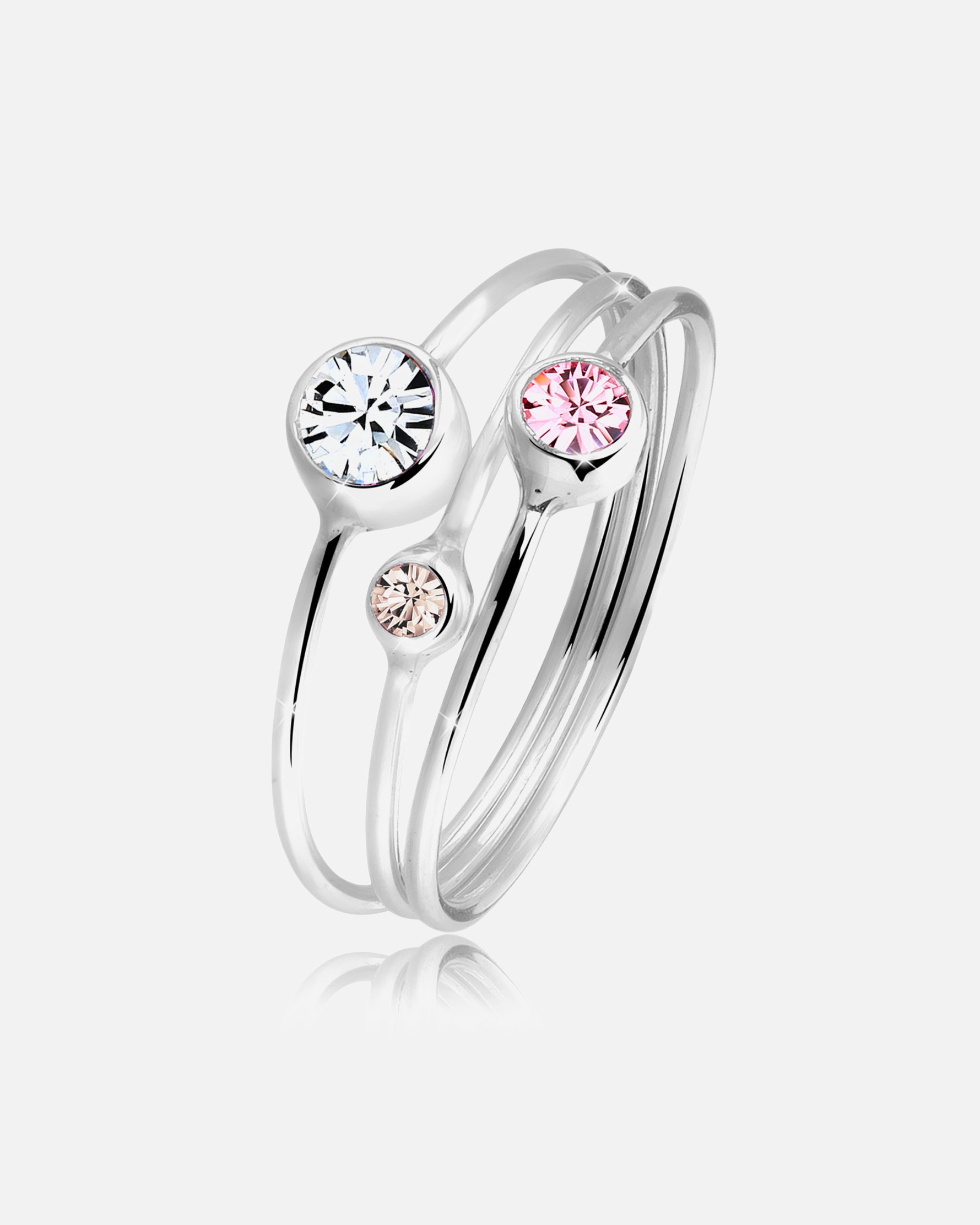 Bague pour Femme Elli Femme Bague à Empiler Sertie de Cristaux en Argent Sterling 925 48