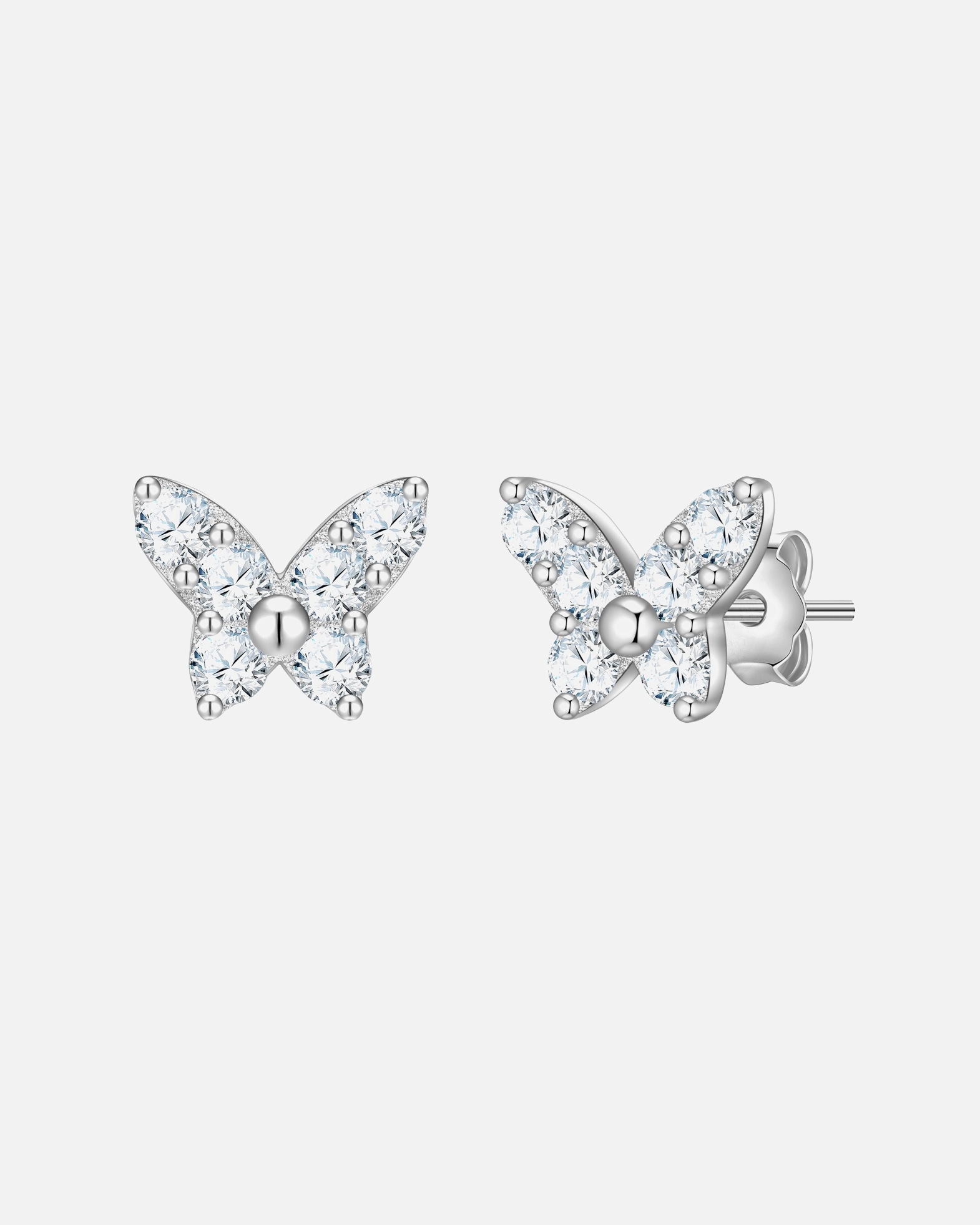 Boucles d'oreilles pour Femme Glanzstücke München Boucles d'oreilles Papillon en Argent Sterling en argent avec Zirconium 7,7 mm