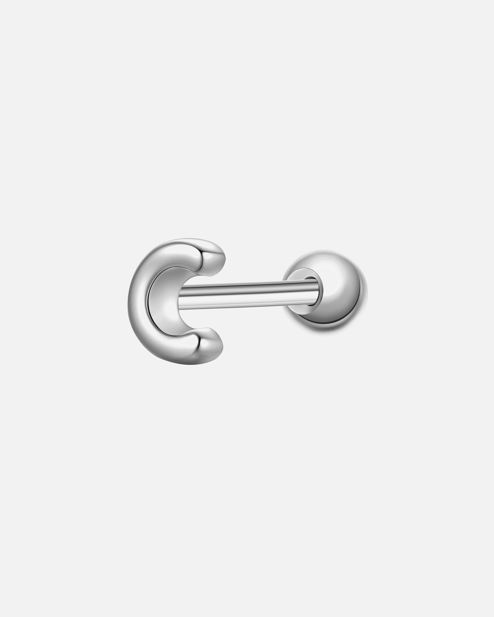 Boucles d'oreilles pour Femme Glanzstücke München Piercing Lettre C en argent sterling en argent 4,3 mm