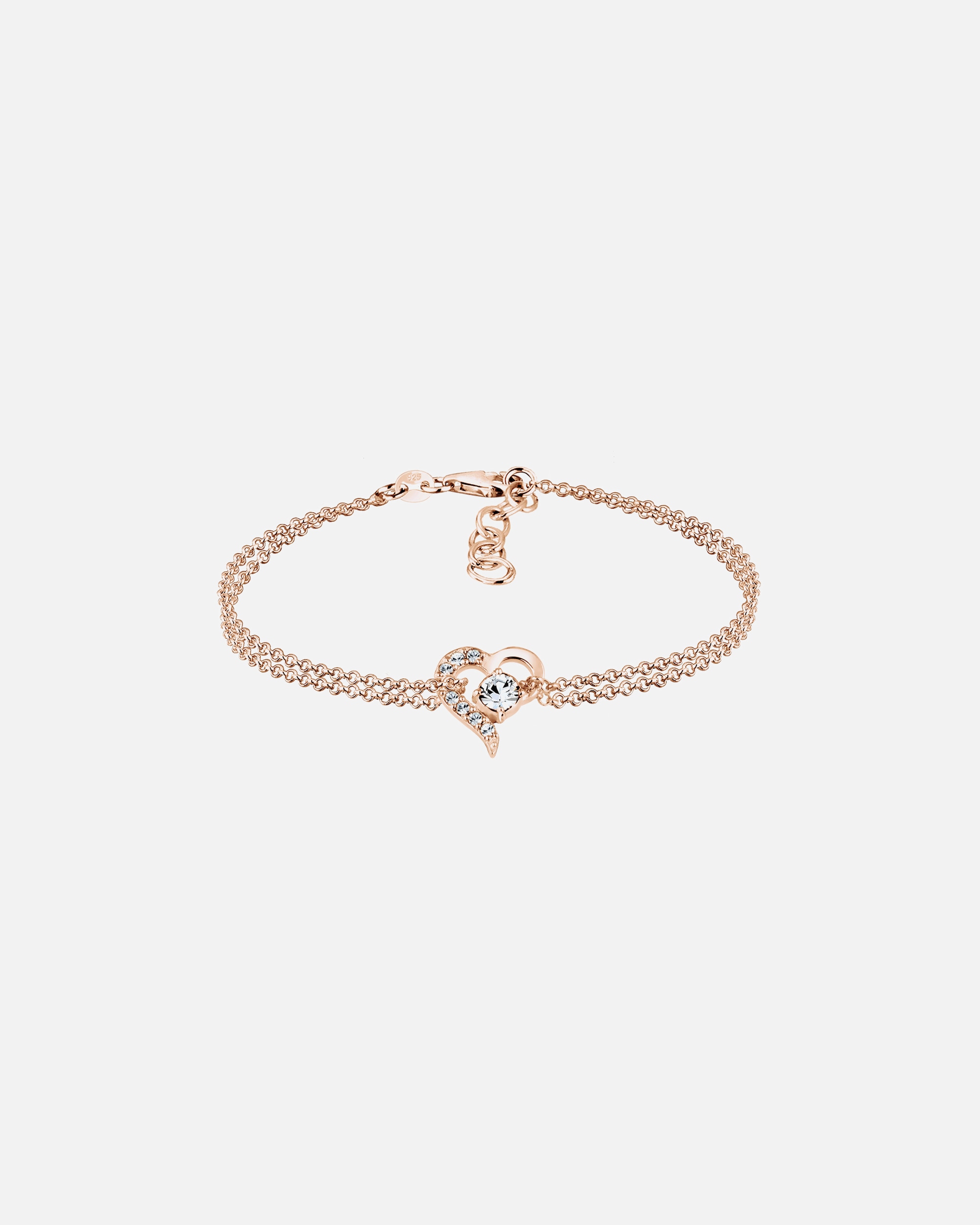 Bracelet pour Femme Elli Cœur amour Cristaux 925 Argent rosefarben