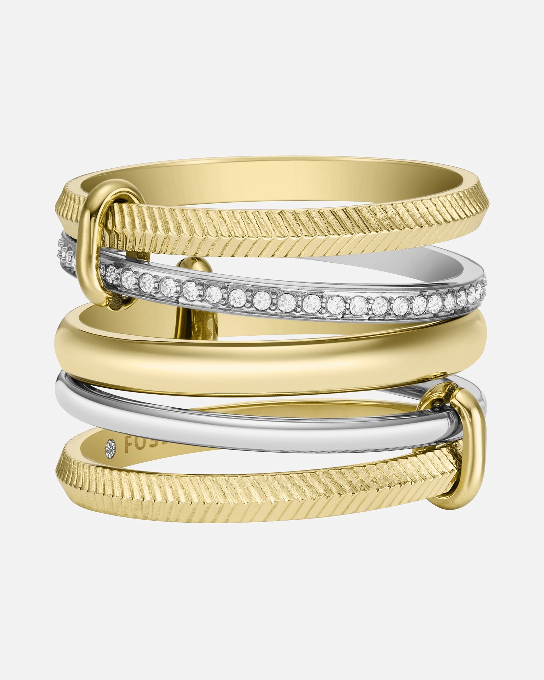 Bague pour Femme Fossil Bagues bicolore 55