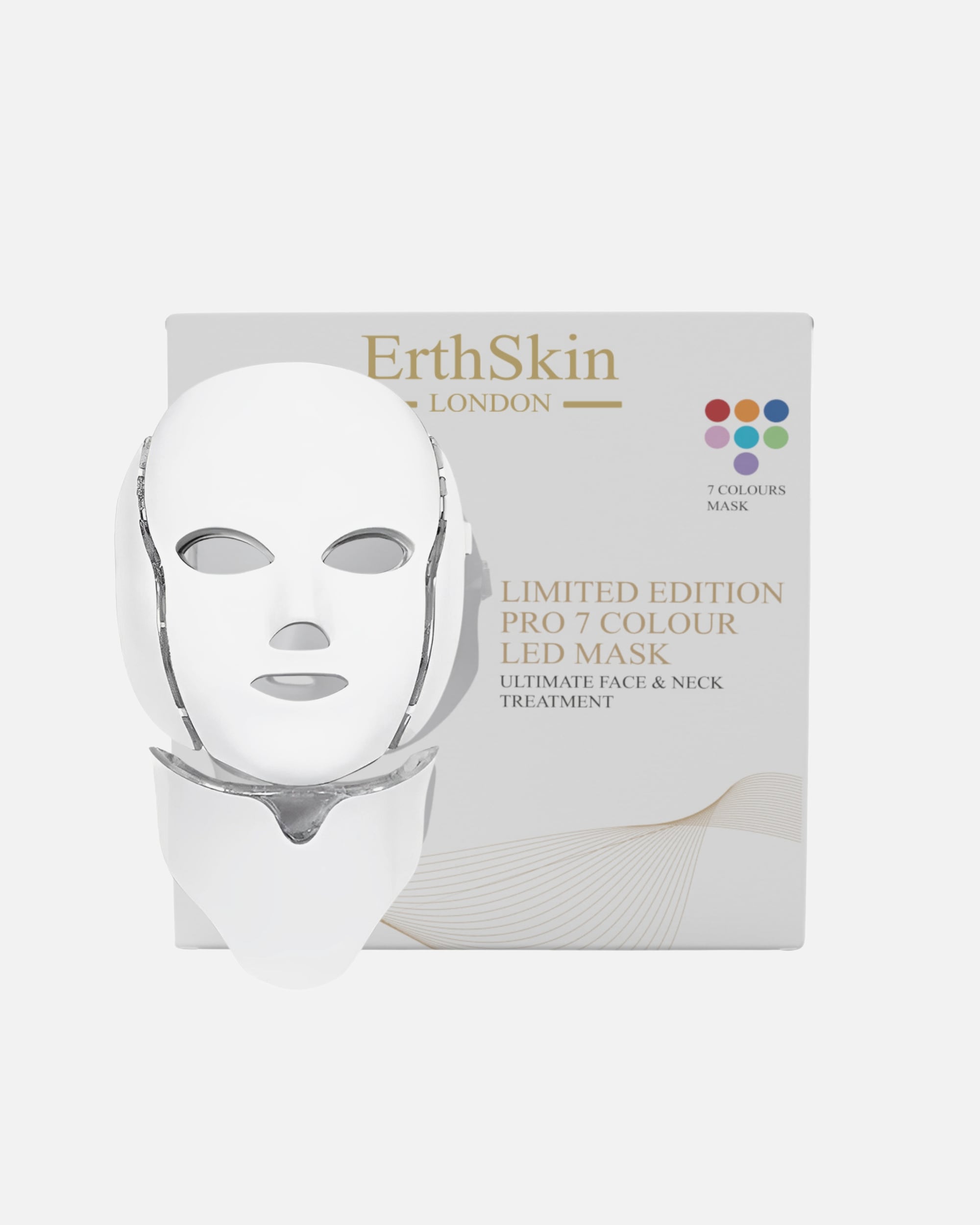 Appareil électrique de massage du visage pour Femme ErthSkin London Masque LED 7 couleurs pour le visage et le cou – Édition limitée 1 pièce