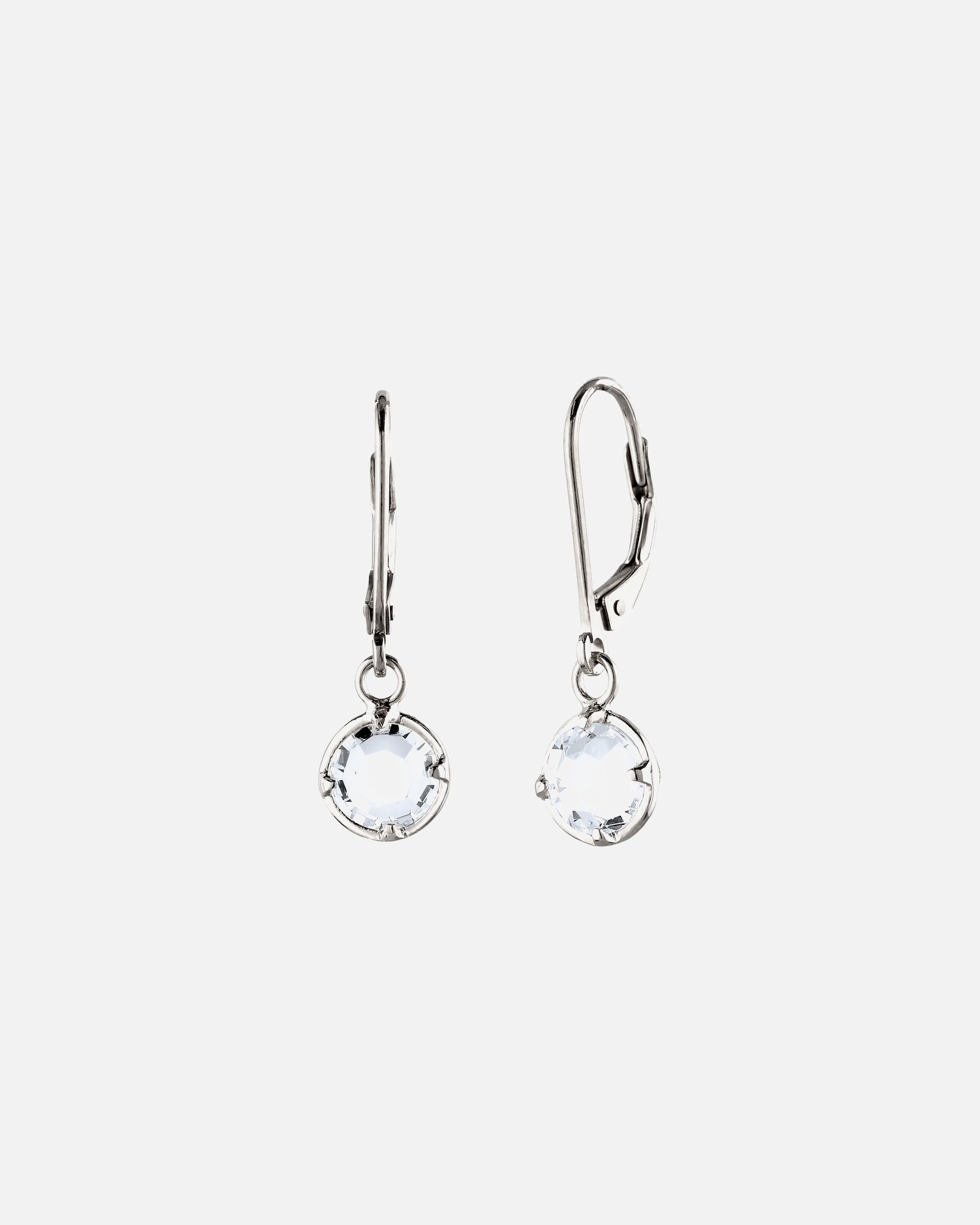 Boucles d'oreilles pour Femme Earring Hanger short with stone Cristaux de verre Blanc 925 Sterling Silver silberfarben