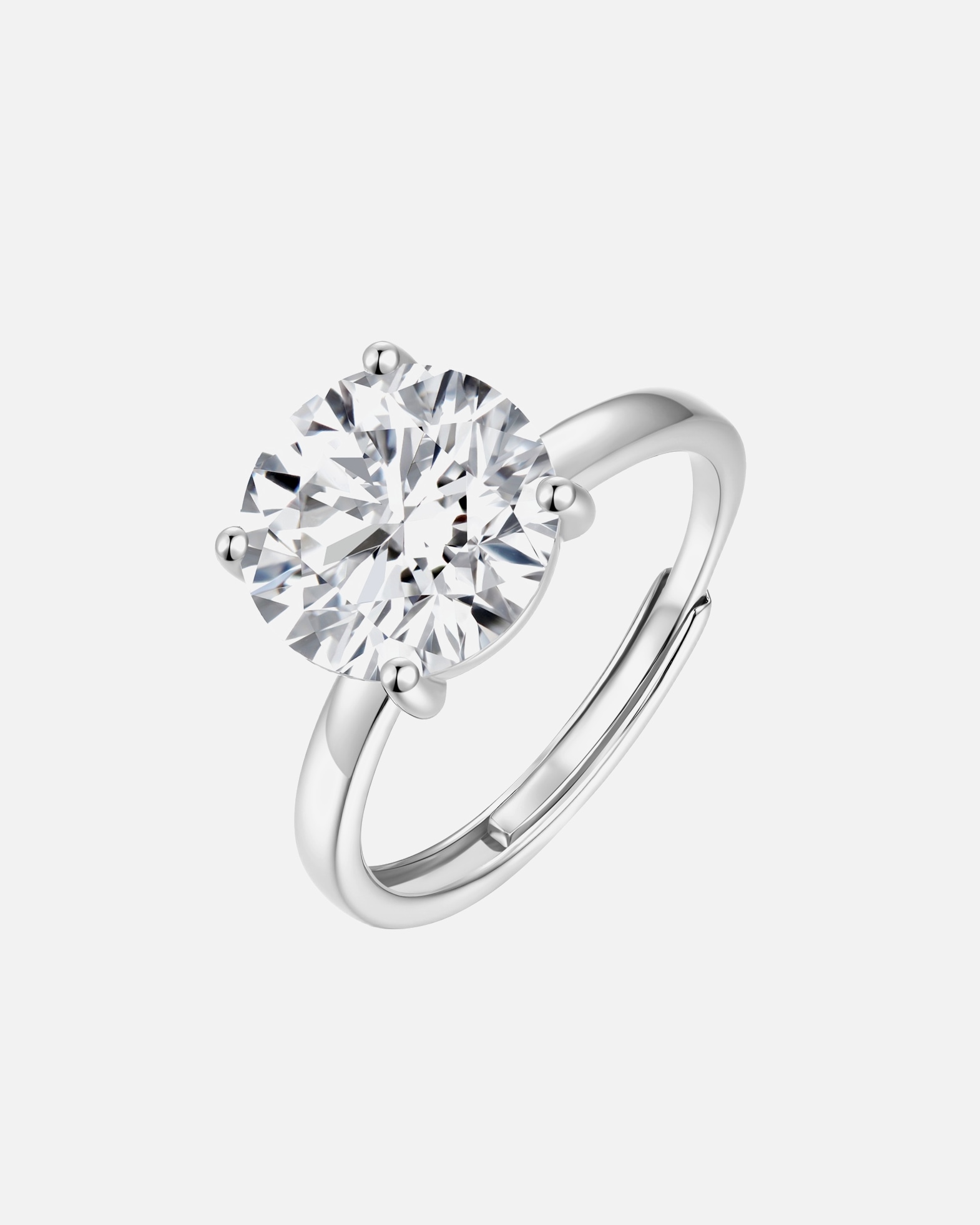Bague pour Femme Lulu & Jane Bague en laiton en Argent avec Zircon 54